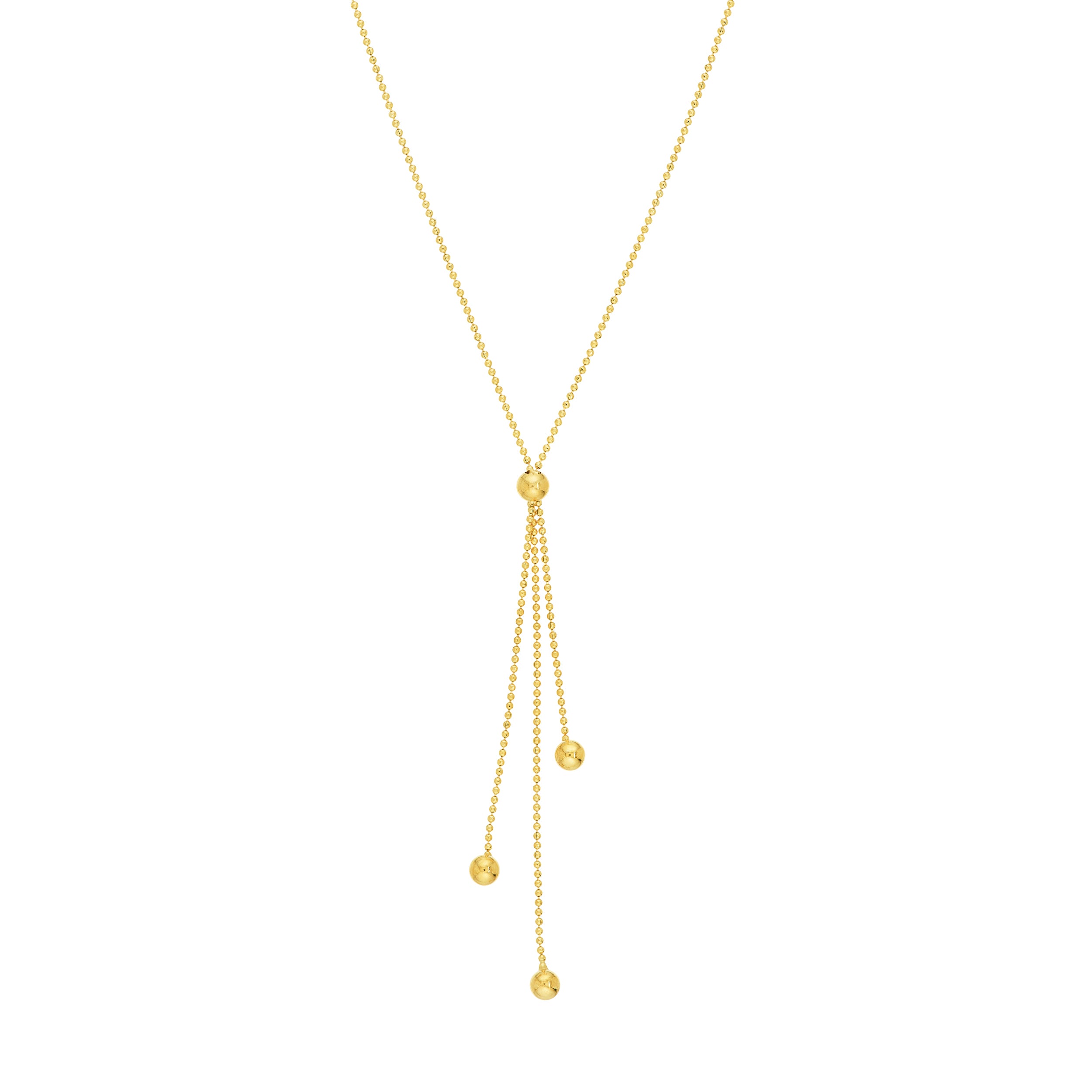 17" LARIAT BEAD CHAIN NECKLACE | 14K YELLOW GOLD | MF010512-14Y - Brownlee Jewelers