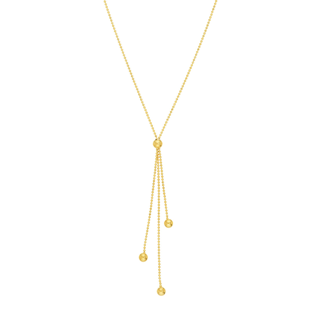 17" LARIAT BEAD CHAIN NECKLACE | 14K YELLOW GOLD | MF010512-14Y - Brownlee Jewelers