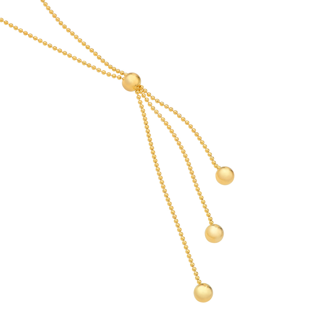 17" LARIAT BEAD CHAIN NECKLACE | 14K YELLOW GOLD | MF010512-14Y - Brownlee Jewelers