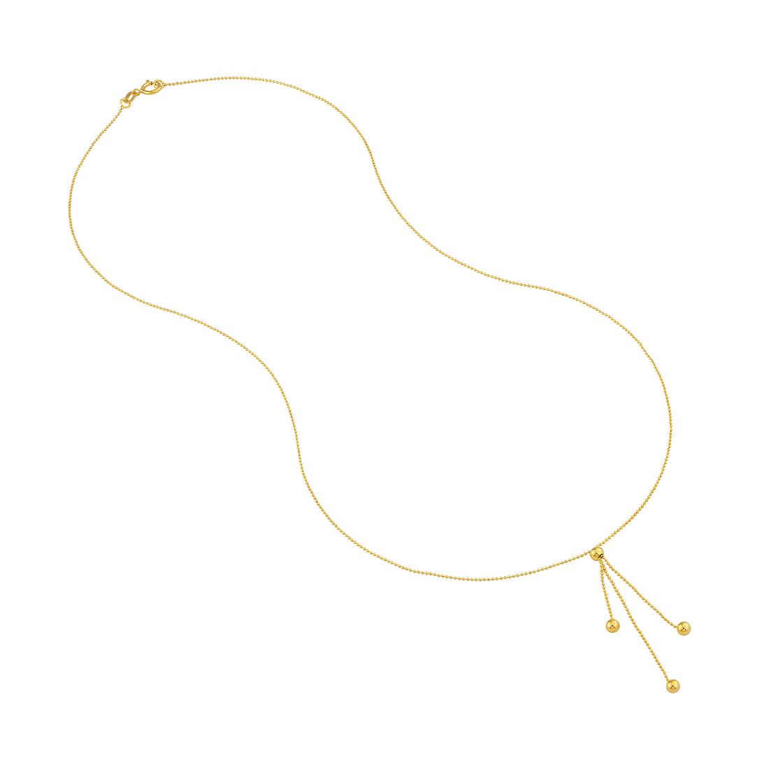 17" LARIAT BEAD CHAIN NECKLACE | 14K YELLOW GOLD | MF010512-14Y - Brownlee Jewelers