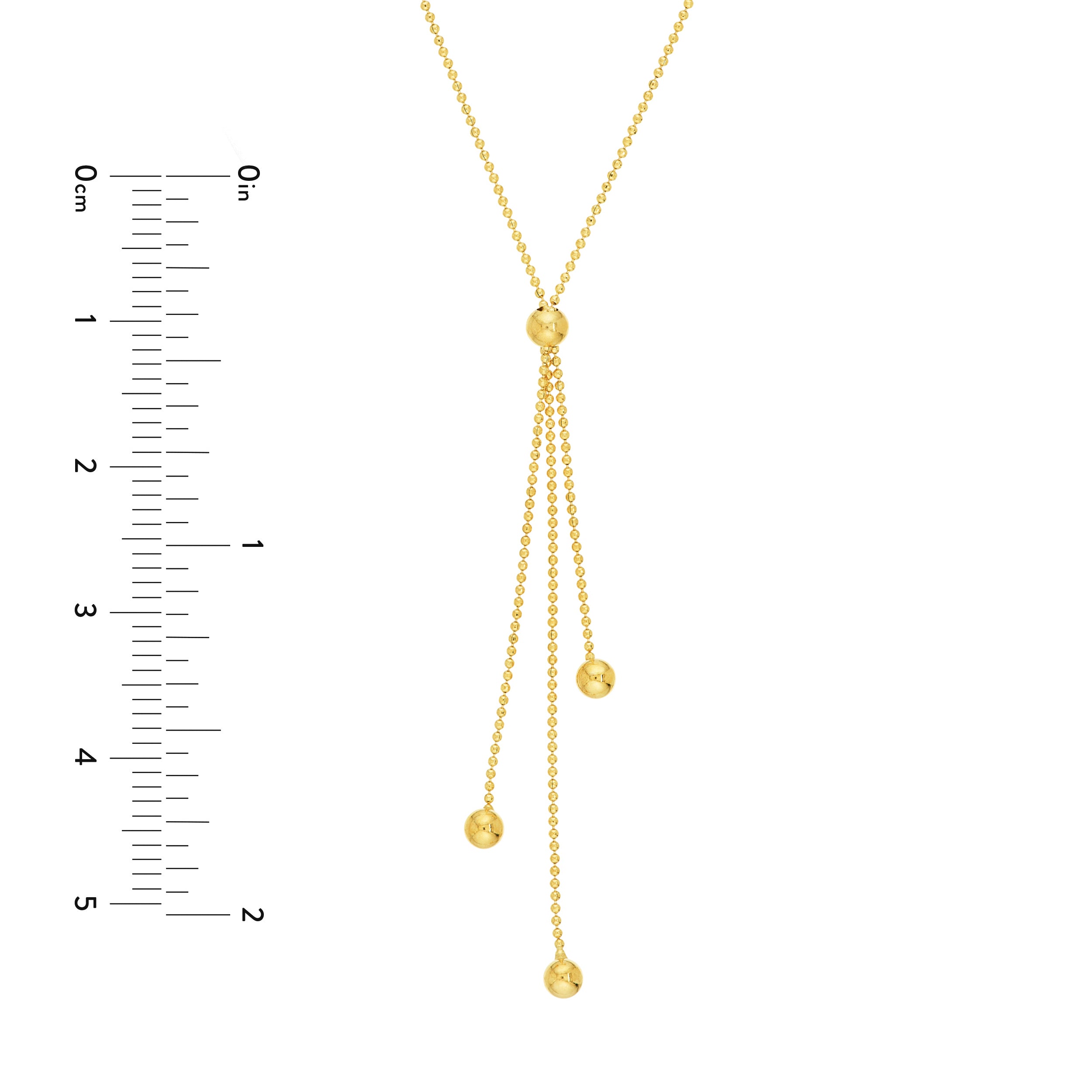 17" LARIAT BEAD CHAIN NECKLACE | 14K YELLOW GOLD | MF010512-14Y - Brownlee Jewelers