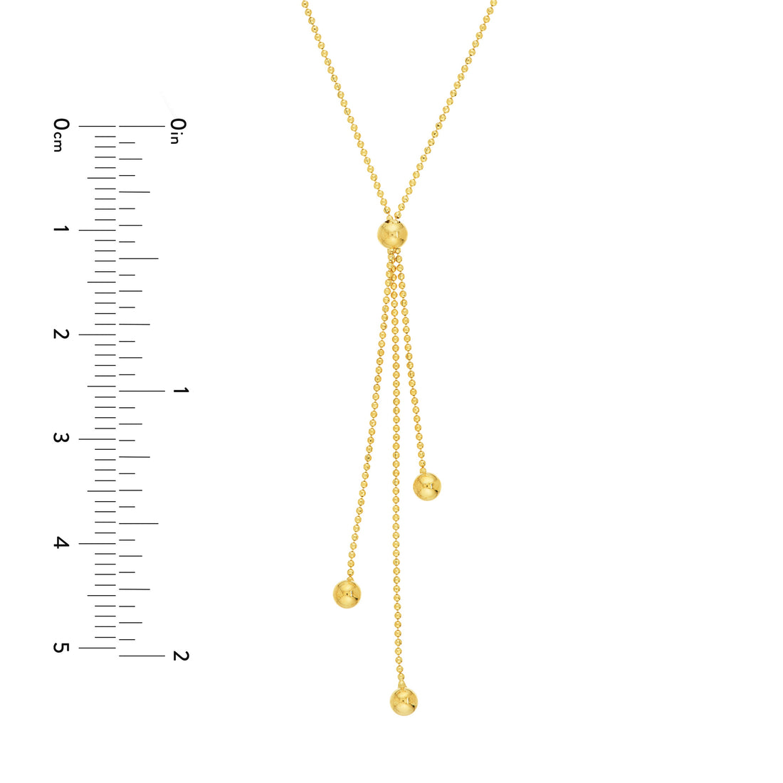 17" LARIAT BEAD CHAIN NECKLACE | 14K YELLOW GOLD | MF010512-14Y - Brownlee Jewelers