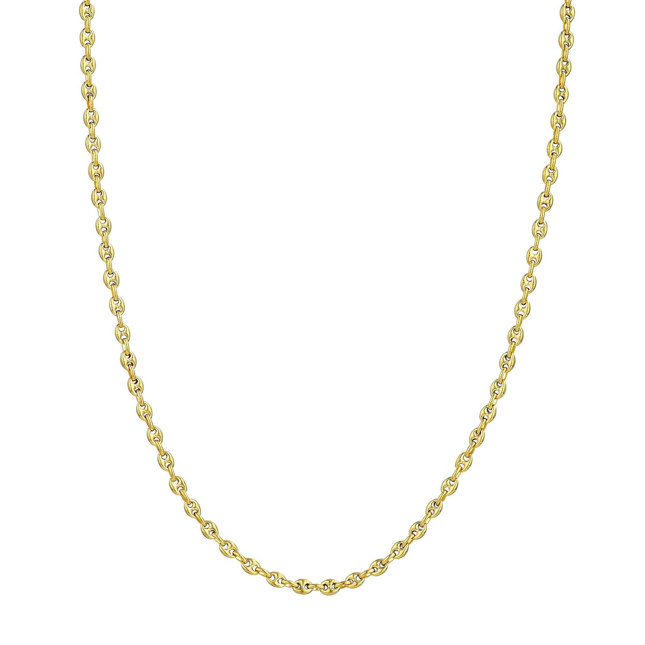 20" 3.7MM PUFFED MARINER CHAIN NECKLACE | 14K YELLOW GOLD | MF011050-14Y - Brownlee Jewelers