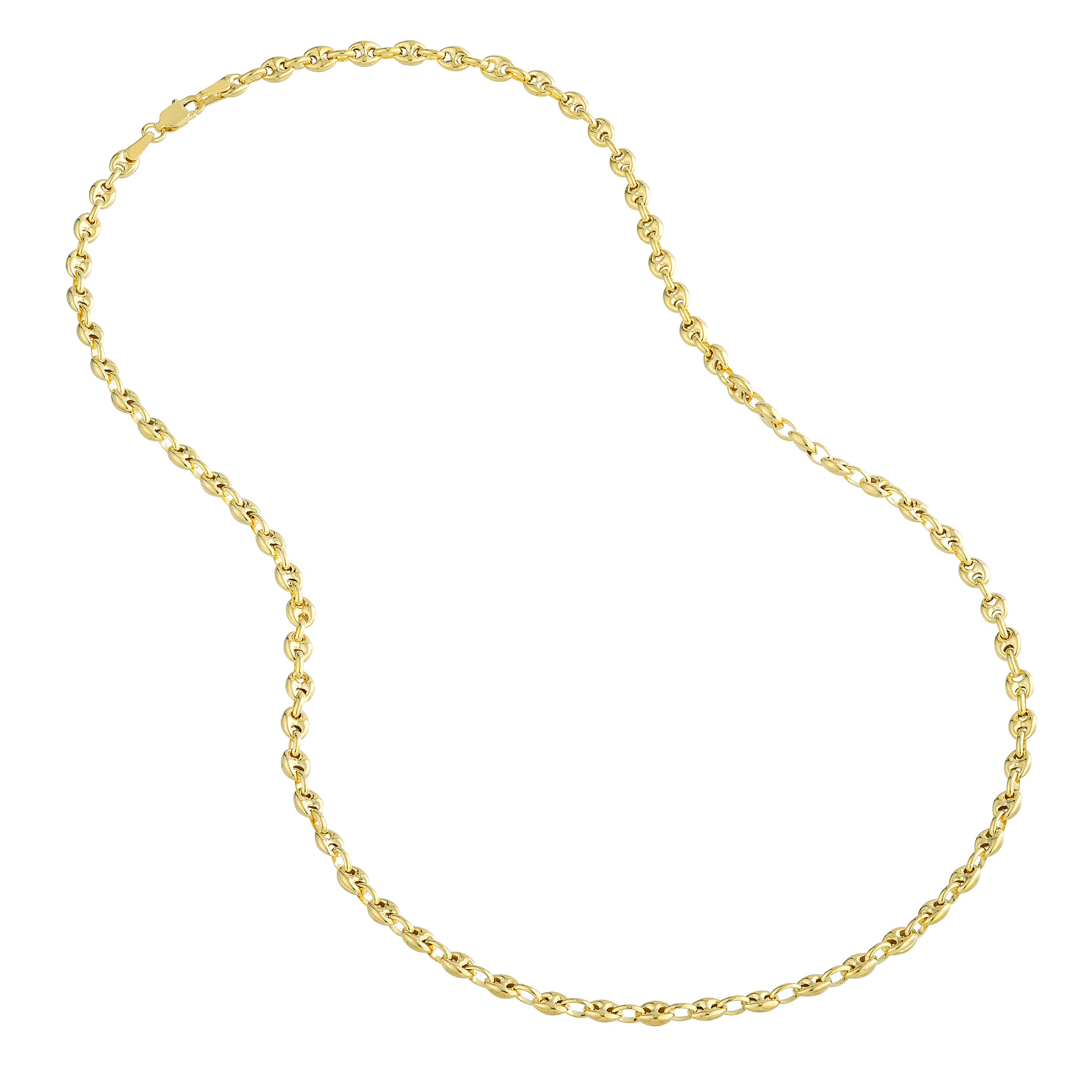 20" 3.7MM PUFFED MARINER CHAIN NECKLACE | 14K YELLOW GOLD | MF011050-14Y - Brownlee Jewelers