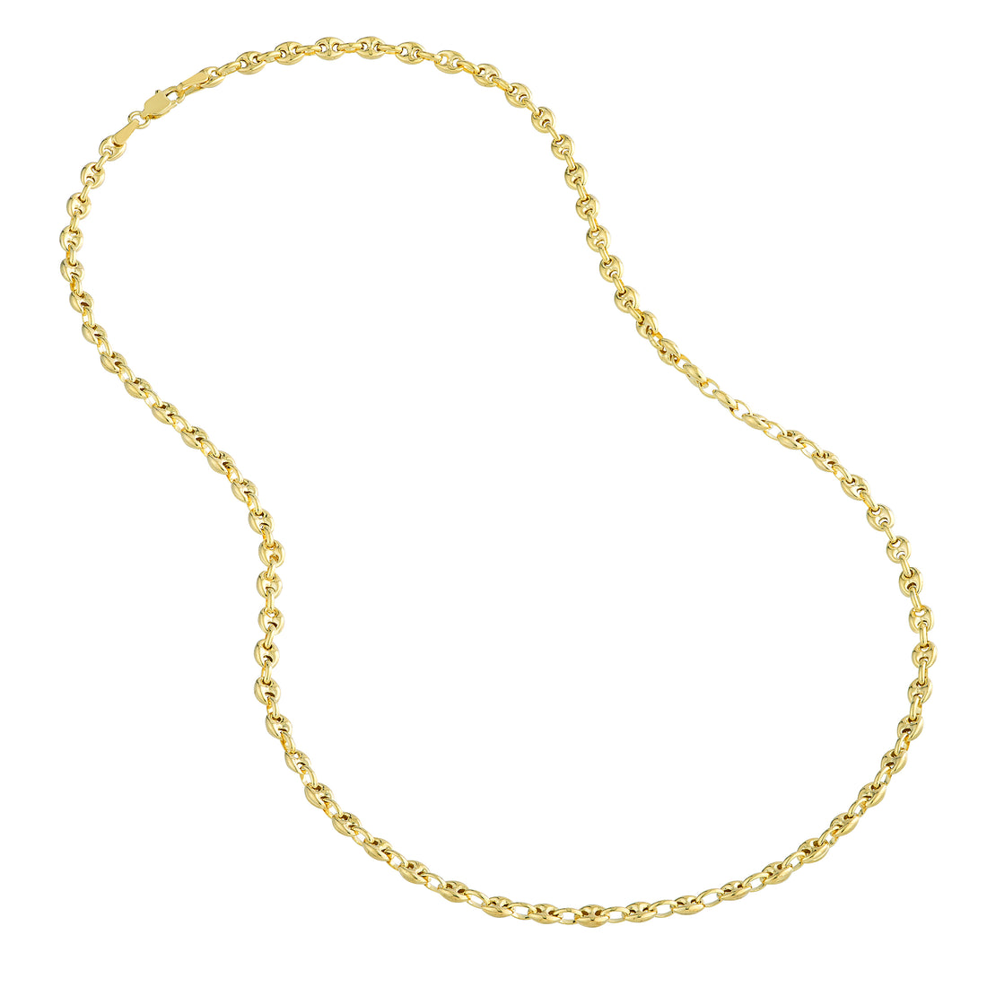 20" 3.7MM PUFFED MARINER CHAIN NECKLACE | 14K YELLOW GOLD | MF011050-14Y - Brownlee Jewelers