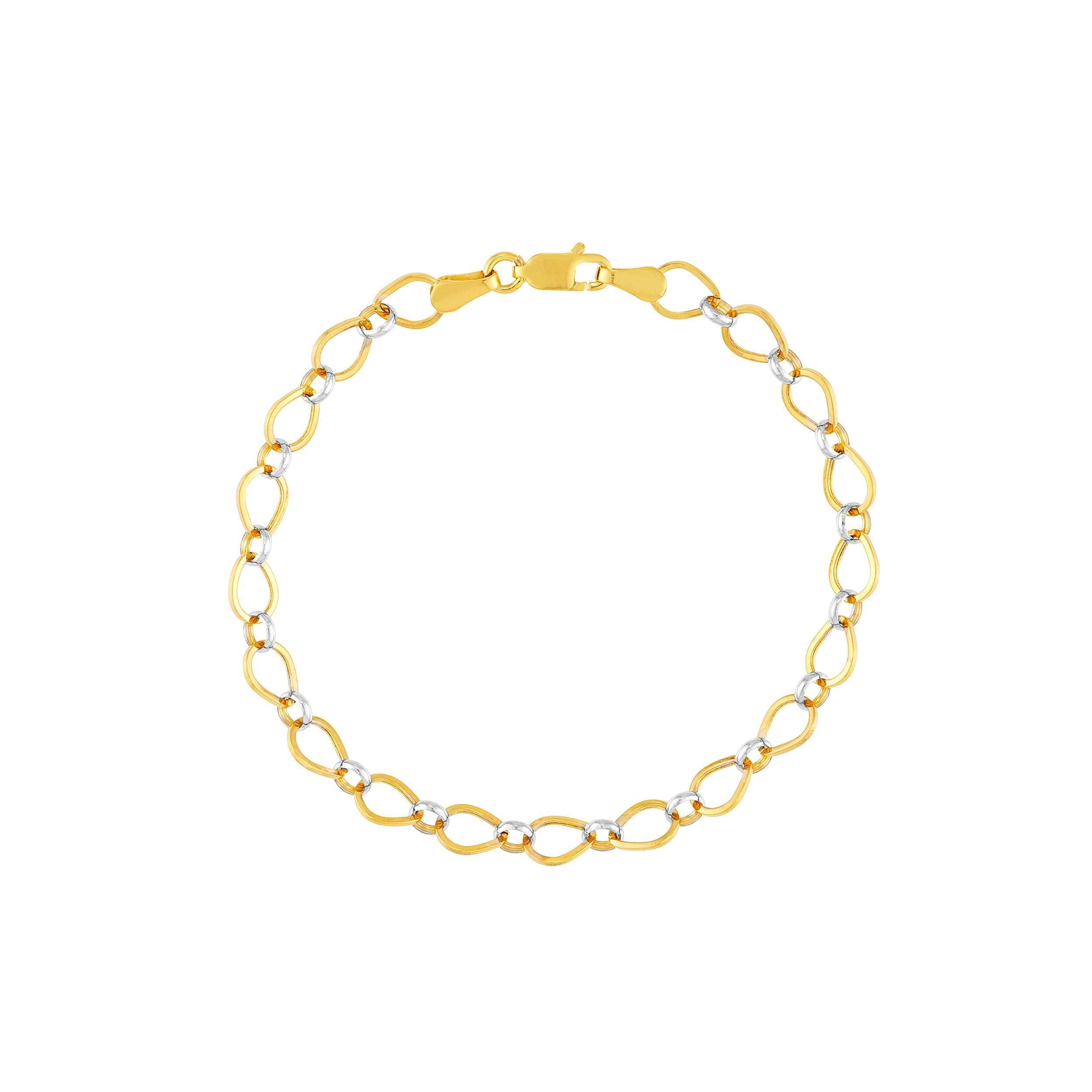 7.25" LINK BRACELET | 14K TWO-TONE GOLD | MF013784-14YB - Brownlee Jewelers