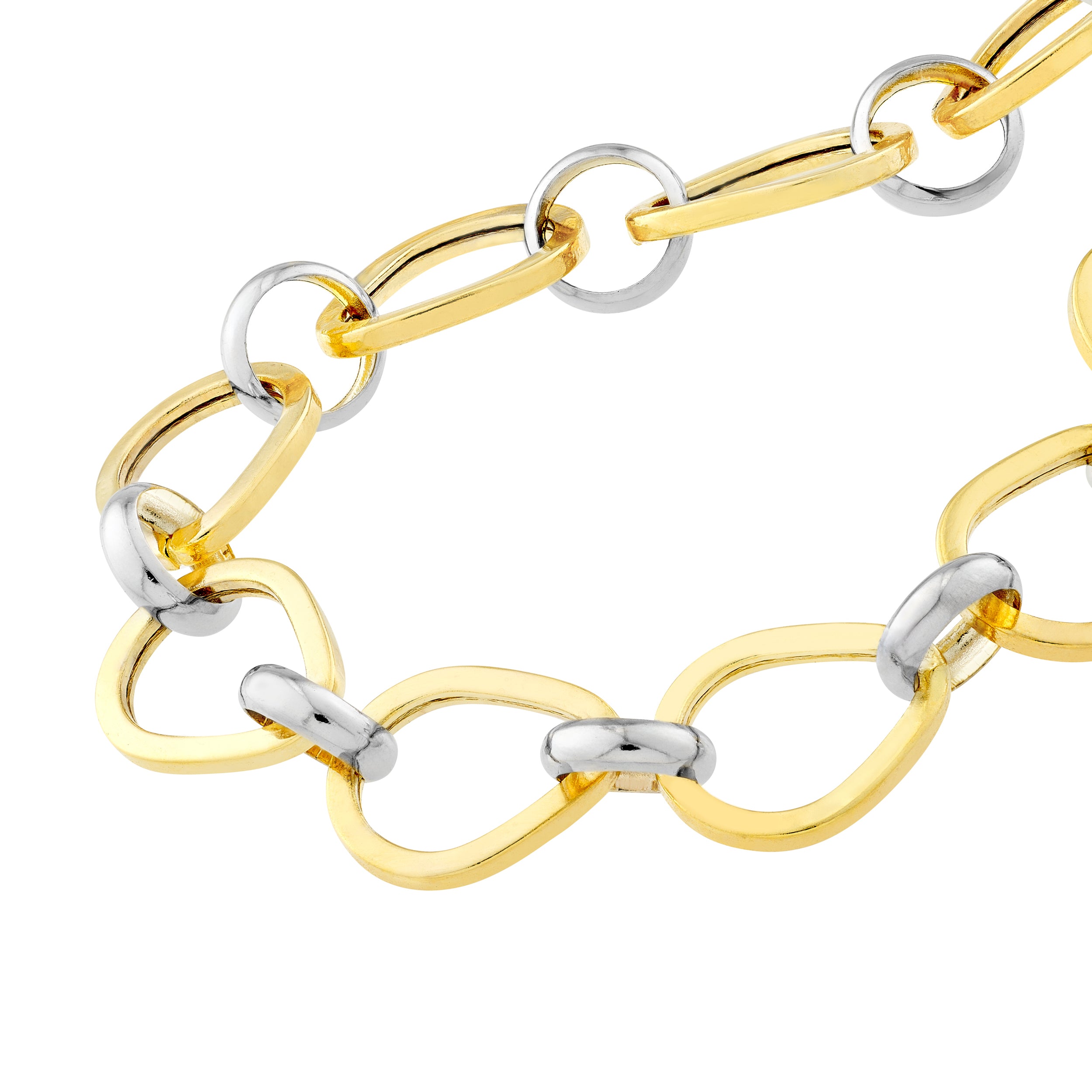 7.25" LINK BRACELET | 14K TWO-TONE GOLD | MF013784-14YB - Brownlee Jewelers