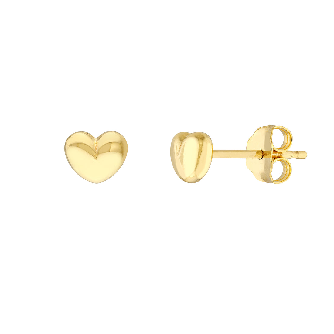 PUFFED HEART STUD EARRINGS | 14K YELLOW GOLD | MF013986-14Y - Brownlee Jewelers