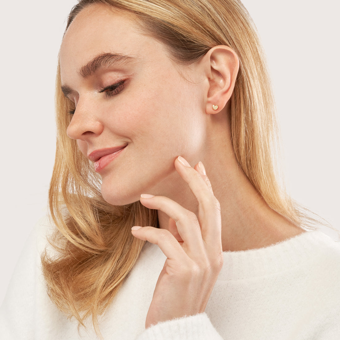 PUFFED HEART STUD EARRINGS | 14K YELLOW GOLD | MF013986-14Y - Brownlee Jewelers