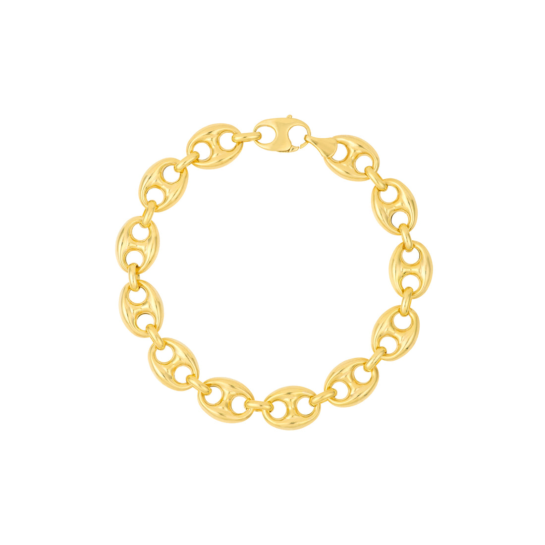7.5" 10MM PUFFED MARINER CHAIN BRACELET | 14K YELLOW GOLD | MF014695-14Y - Brownlee Jewelers
