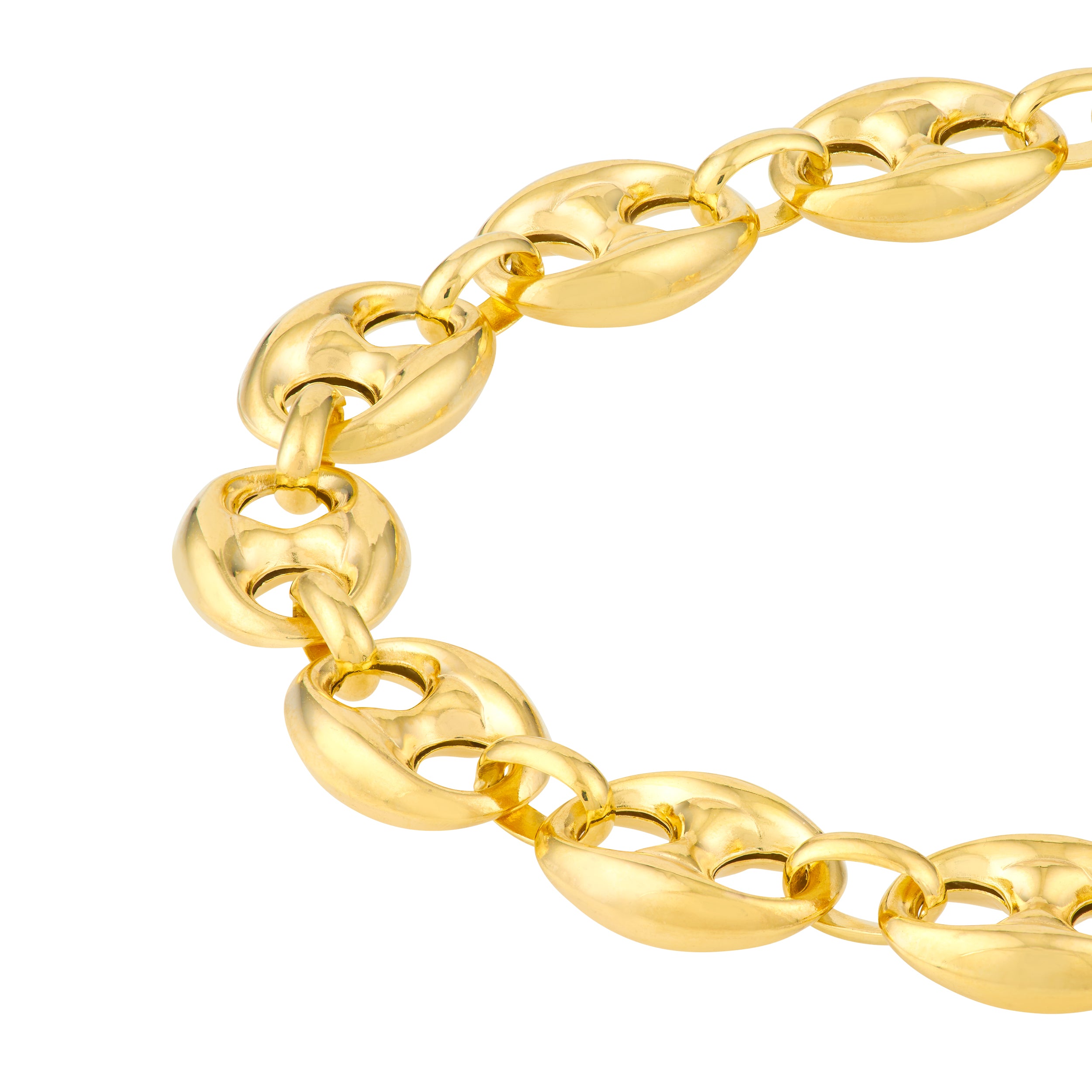 7.5" 10MM PUFFED MARINER CHAIN BRACELET | 14K YELLOW GOLD | MF014695-14Y - Brownlee Jewelers