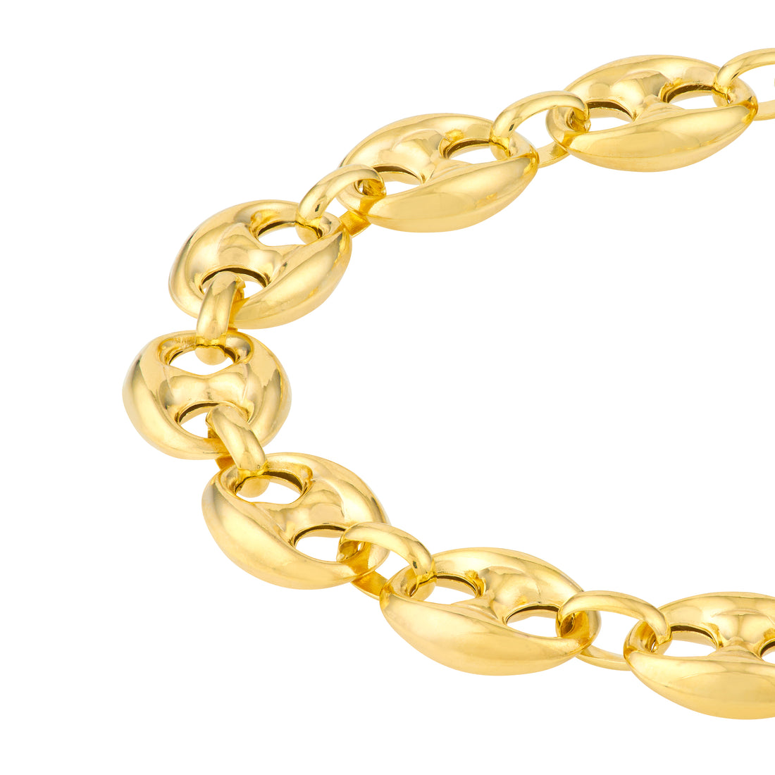 7.5" 10MM PUFFED MARINER CHAIN BRACELET | 14K YELLOW GOLD | MF014695-14Y - Brownlee Jewelers