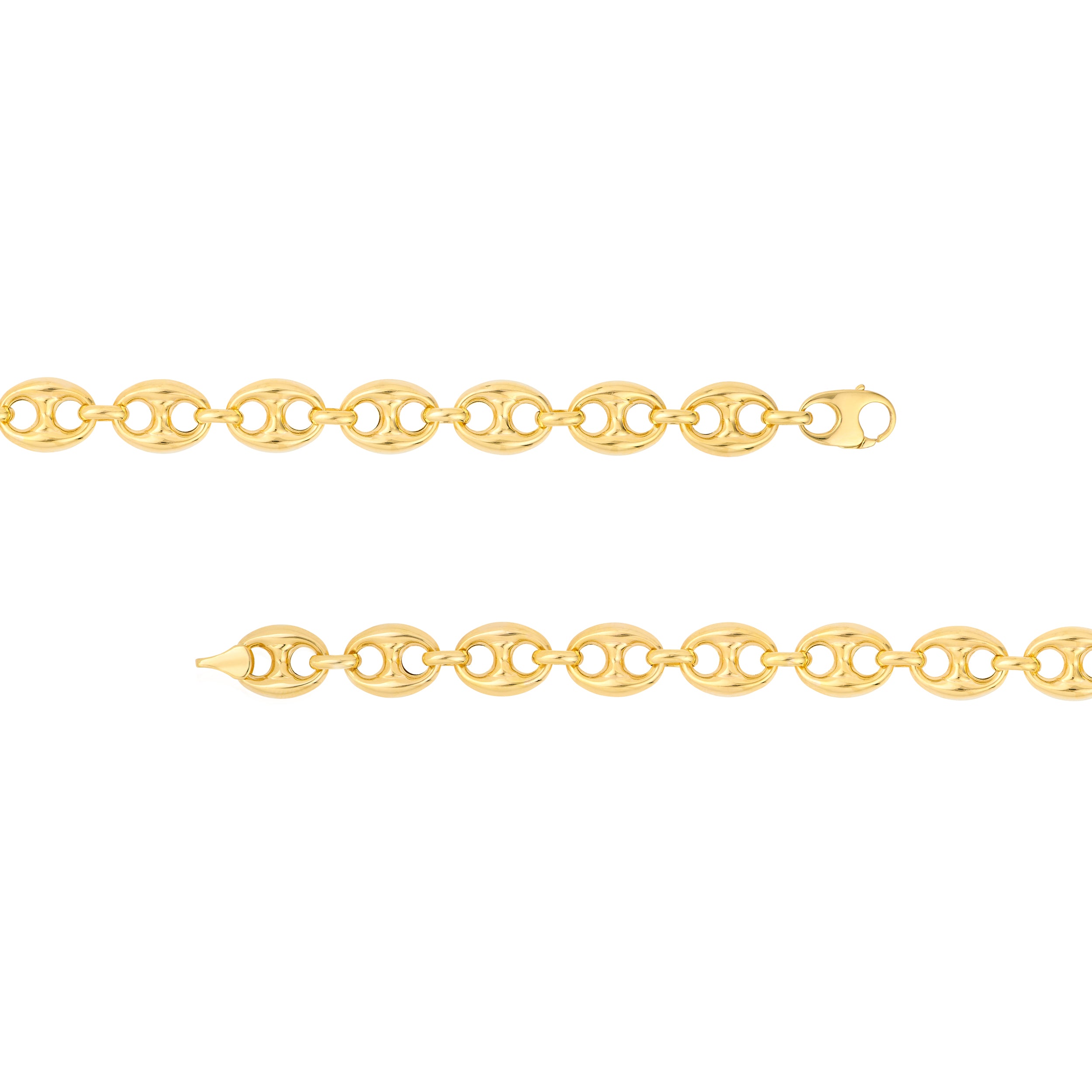 7.5" 10MM PUFFED MARINER CHAIN BRACELET | 14K YELLOW GOLD | MF014695-14Y - Brownlee Jewelers