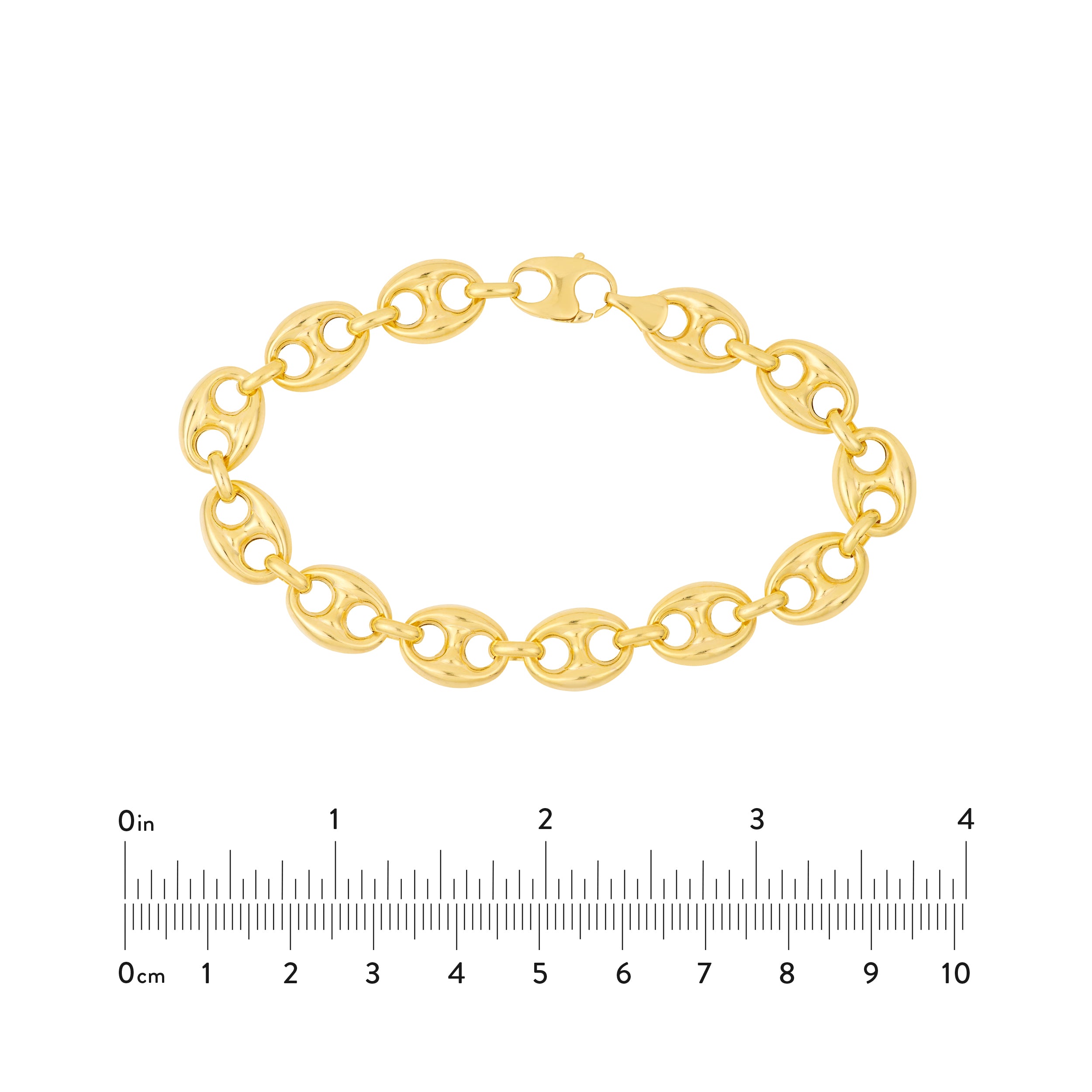 7.5" 10MM PUFFED MARINER CHAIN BRACELET | 14K YELLOW GOLD | MF014695-14Y - Brownlee Jewelers