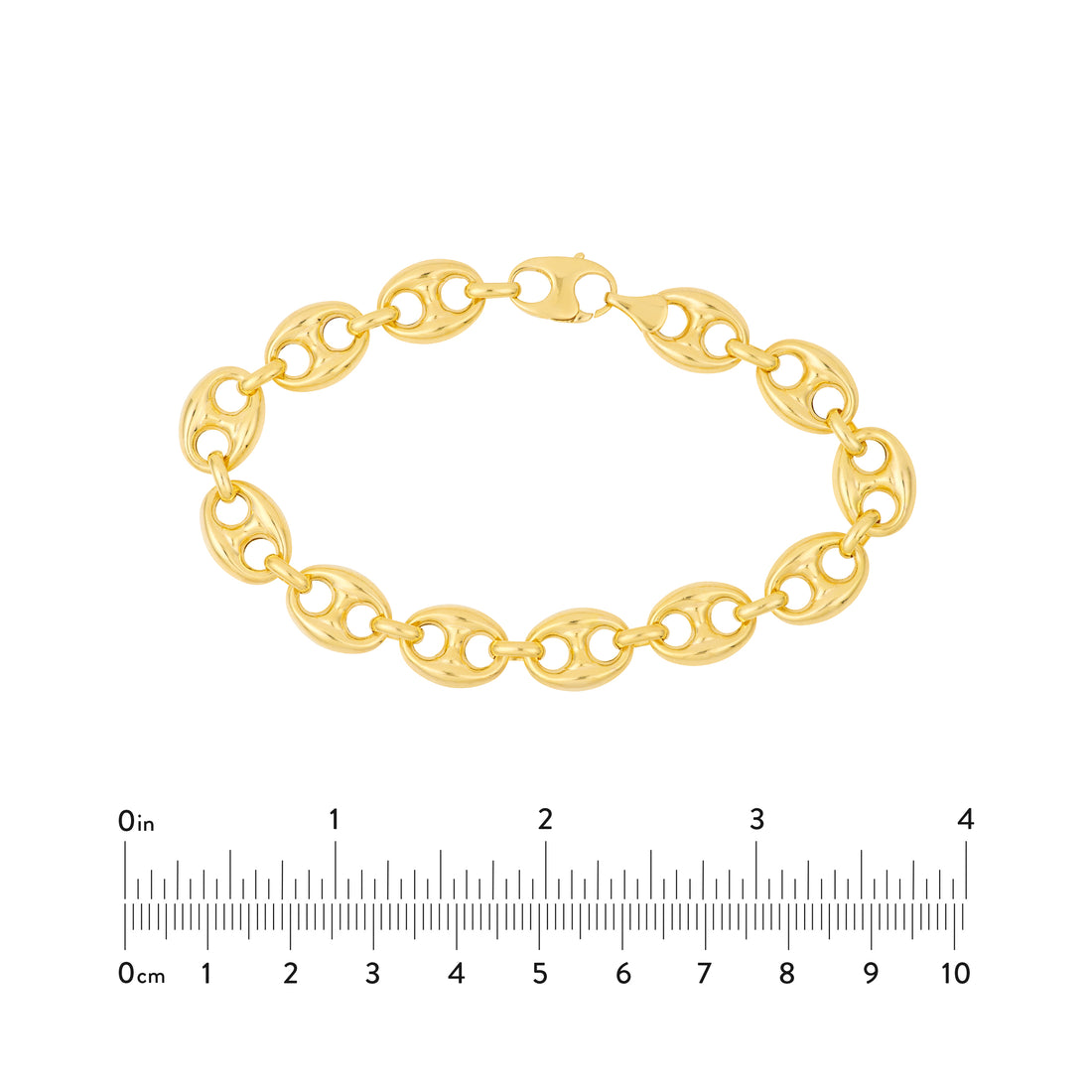 7.5" 10MM PUFFED MARINER CHAIN BRACELET | 14K YELLOW GOLD | MF014695-14Y - Brownlee Jewelers