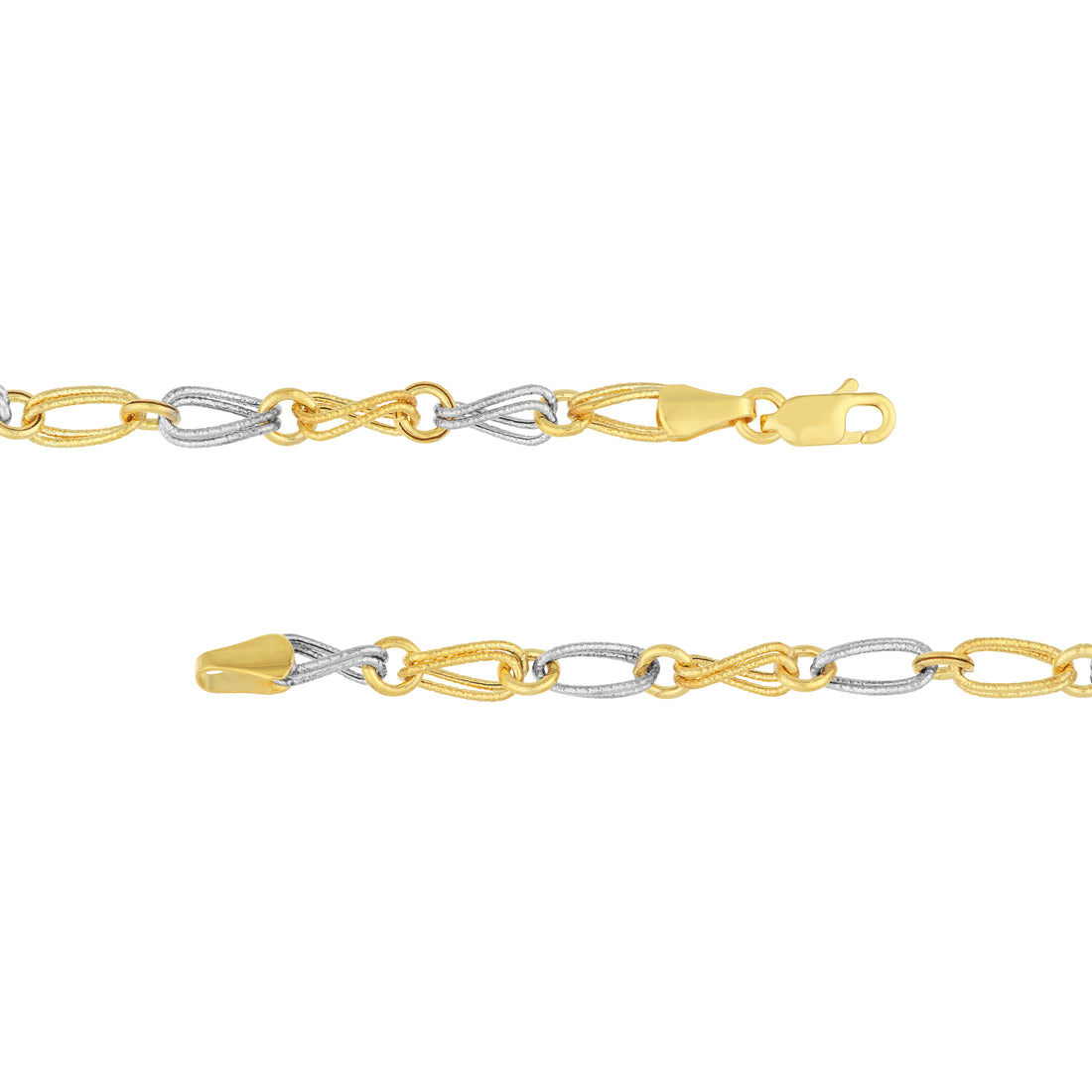 7.25" DOUBLE CIRCLE OVAL LINK BRACELET | 14K TWO-TONE GOLD | MF017657-14YB - Brownlee Jewelers