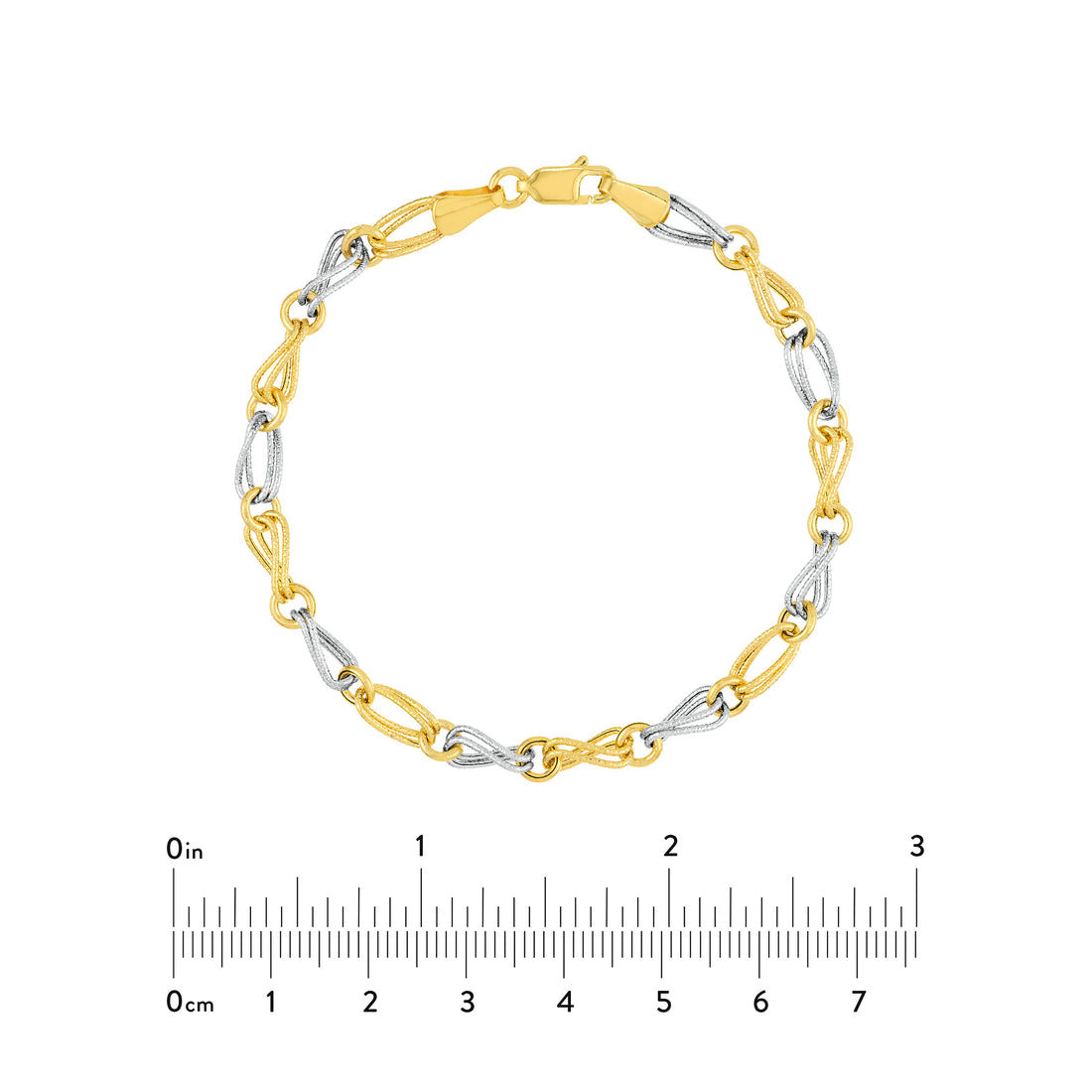7.25" DOUBLE CIRCLE OVAL LINK BRACELET | 14K TWO-TONE GOLD | MF017657-14YB - Brownlee Jewelers