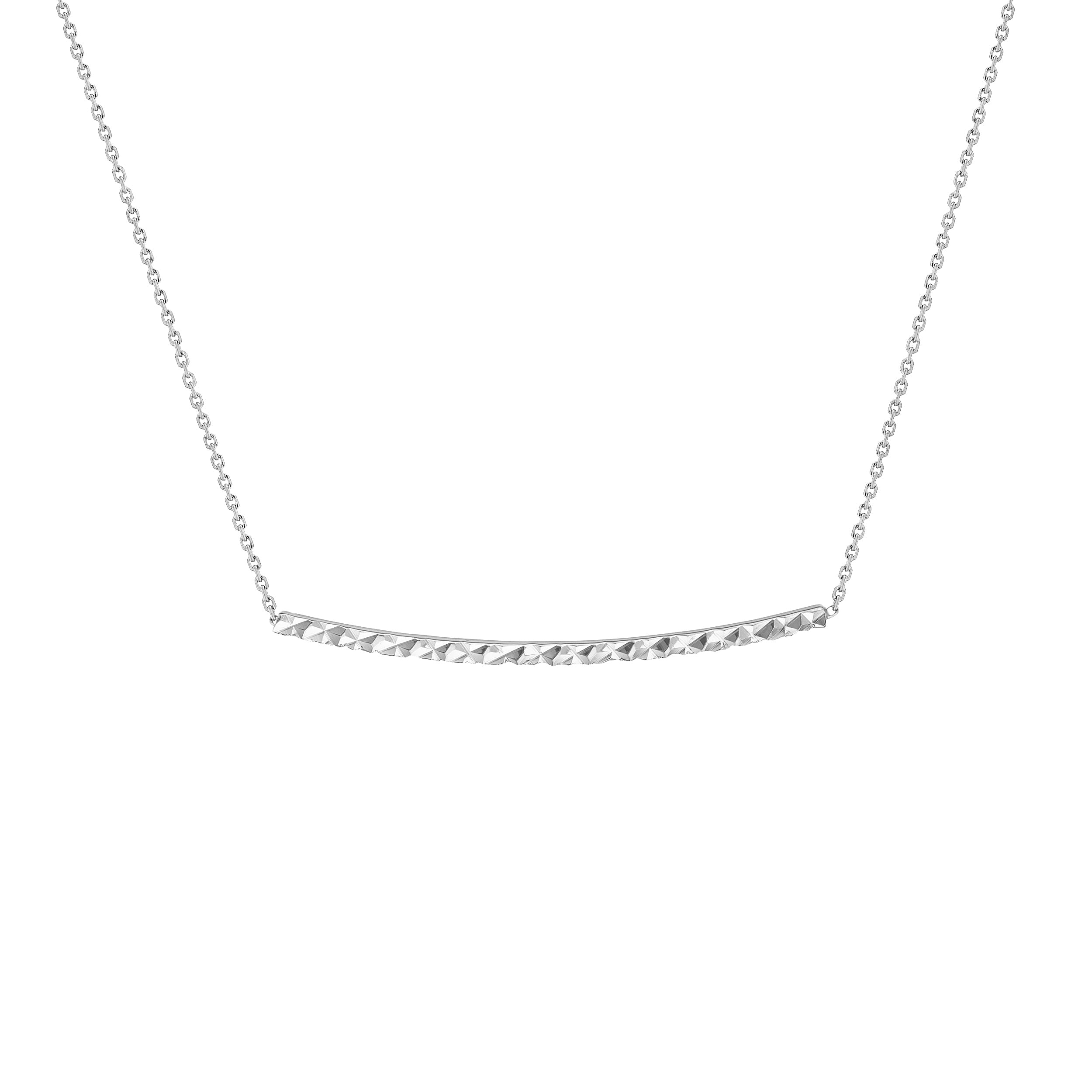 18" DIAMOND-CUT BAR NECKLACE | 14K WHITE GOLD | MF020185-14B - Brownlee Jewelers