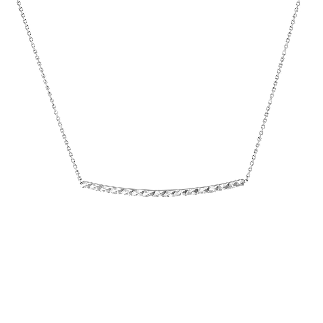 18" DIAMOND-CUT BAR NECKLACE | 14K WHITE GOLD | MF020185-14B - Brownlee Jewelers