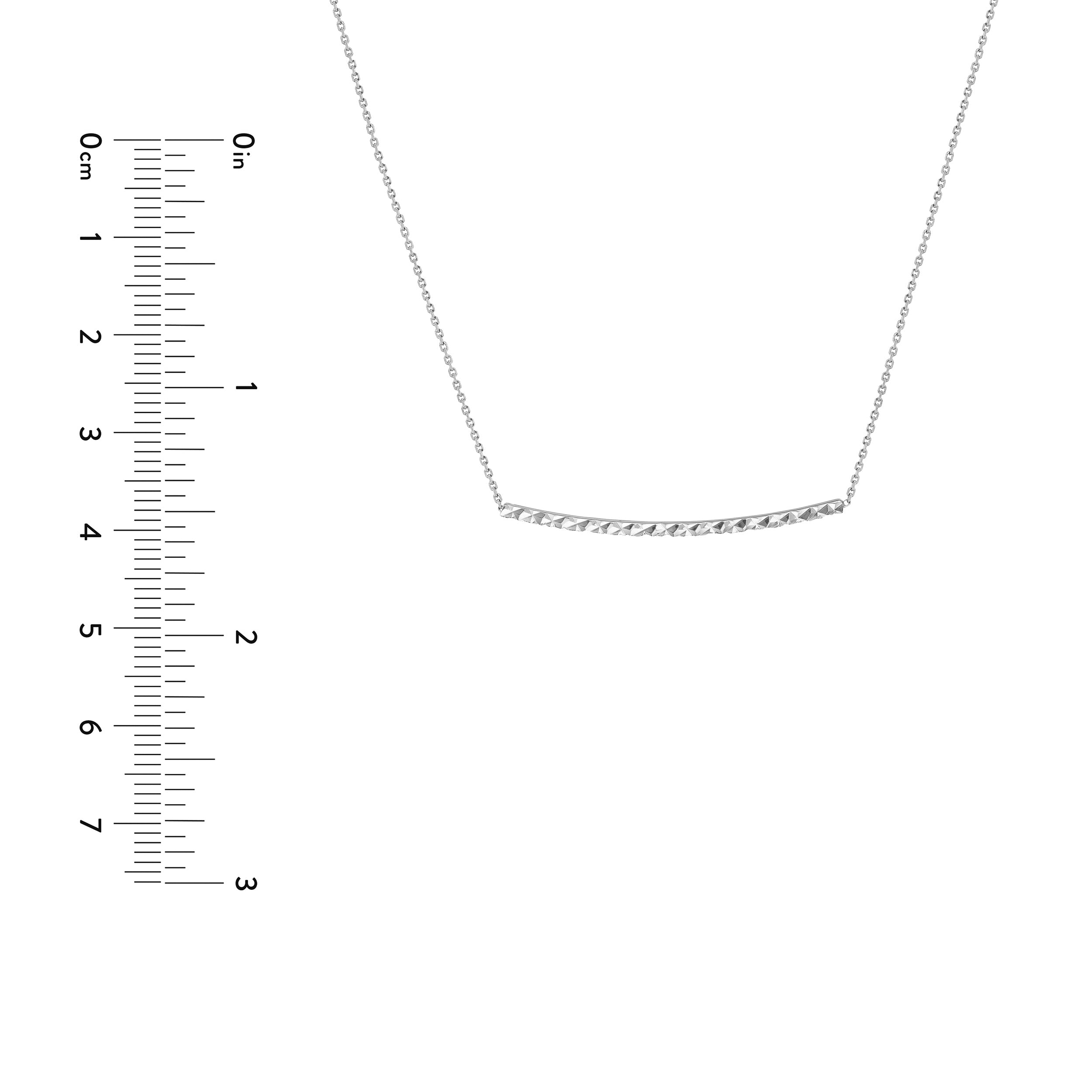 18" DIAMOND-CUT BAR NECKLACE | 14K WHITE GOLD | MF020185-14B - Brownlee Jewelers