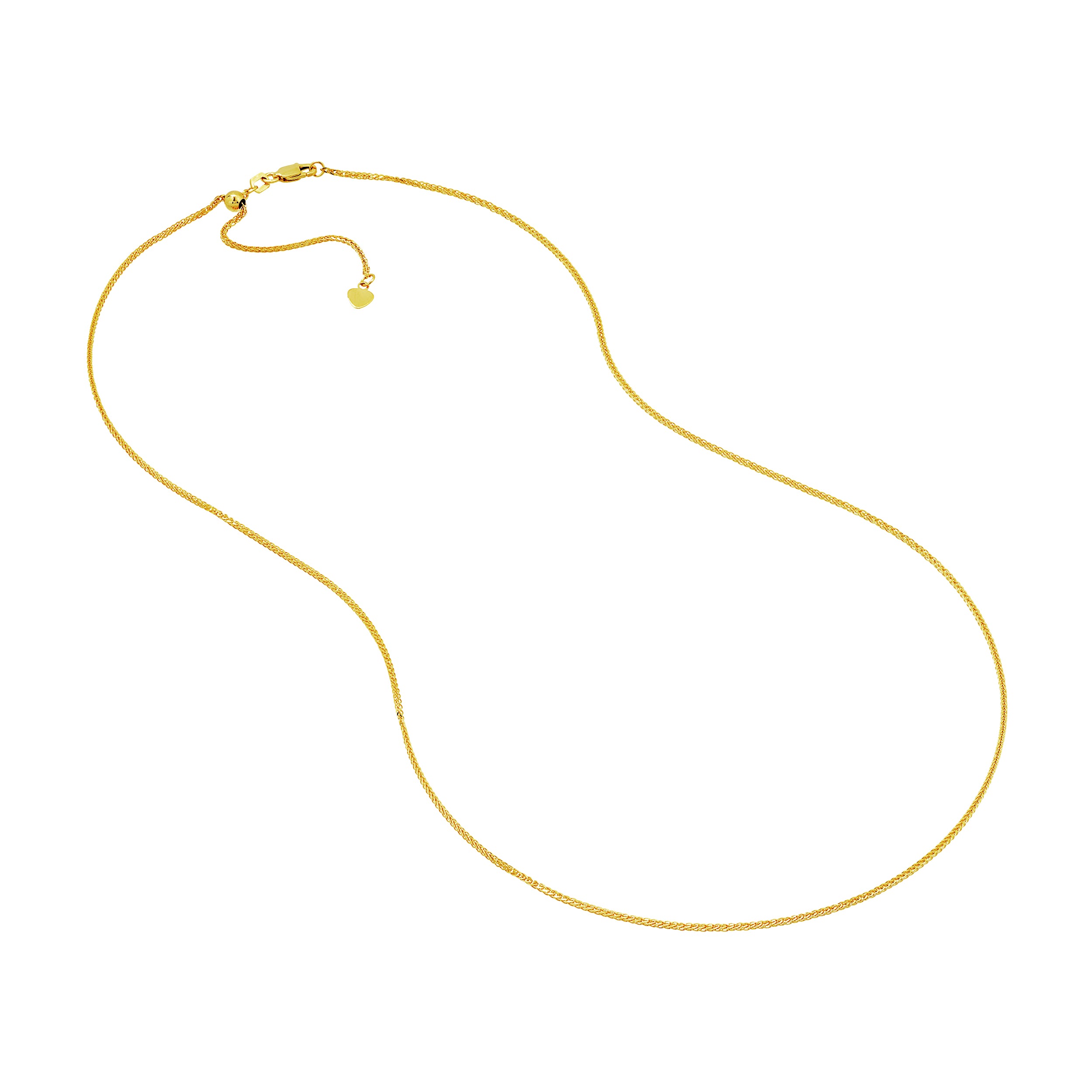 22" 1.25MM ADJUSTABLE SQUARE WHEAT CHAIN NECKLACE | 10K YELLOW GOLD | MF020533-10Y - Brownlee Jewelers