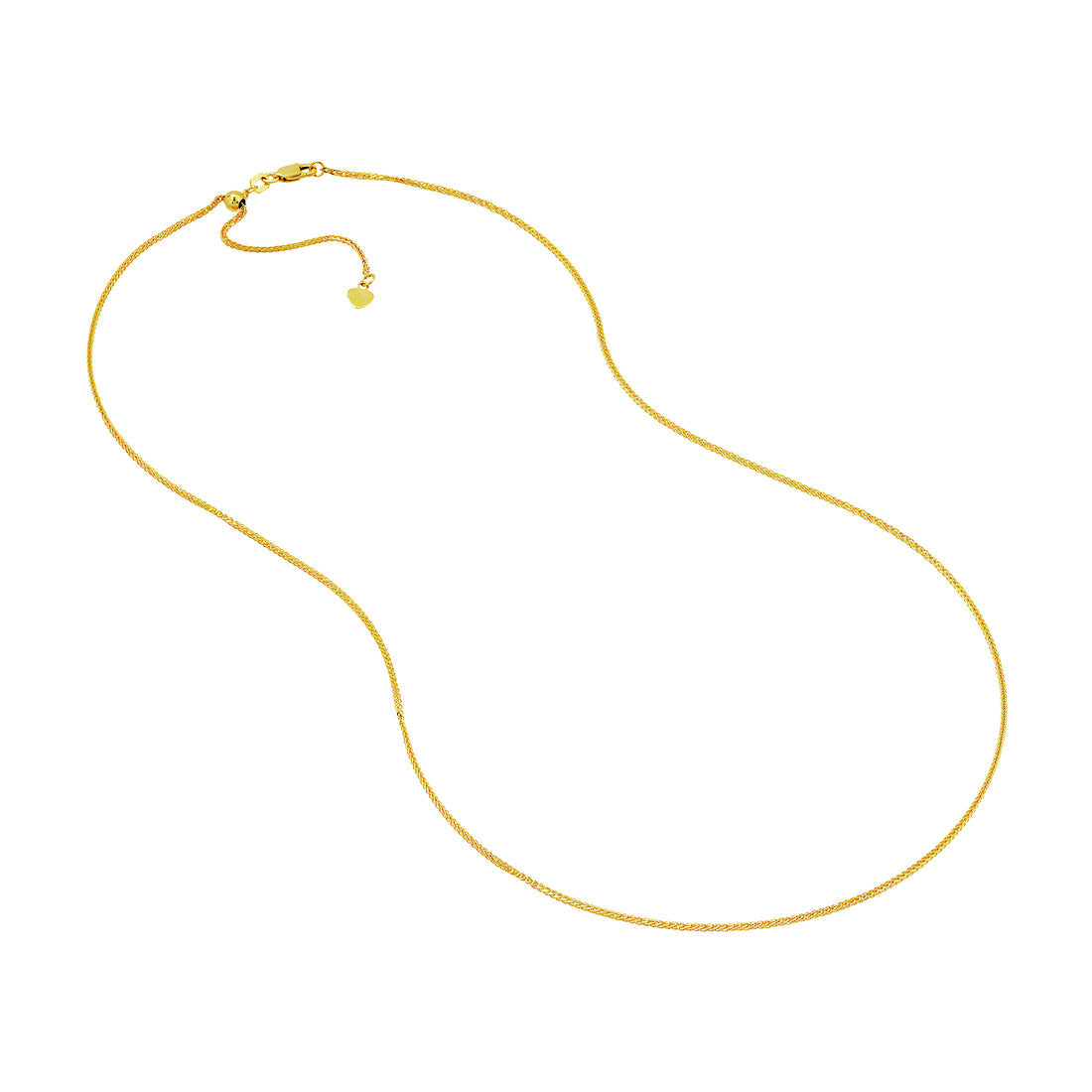 22" 1.25MM ADJUSTABLE SQUARE WHEAT CHAIN NECKLACE | 10K YELLOW GOLD | MF020533-10Y - Brownlee Jewelers