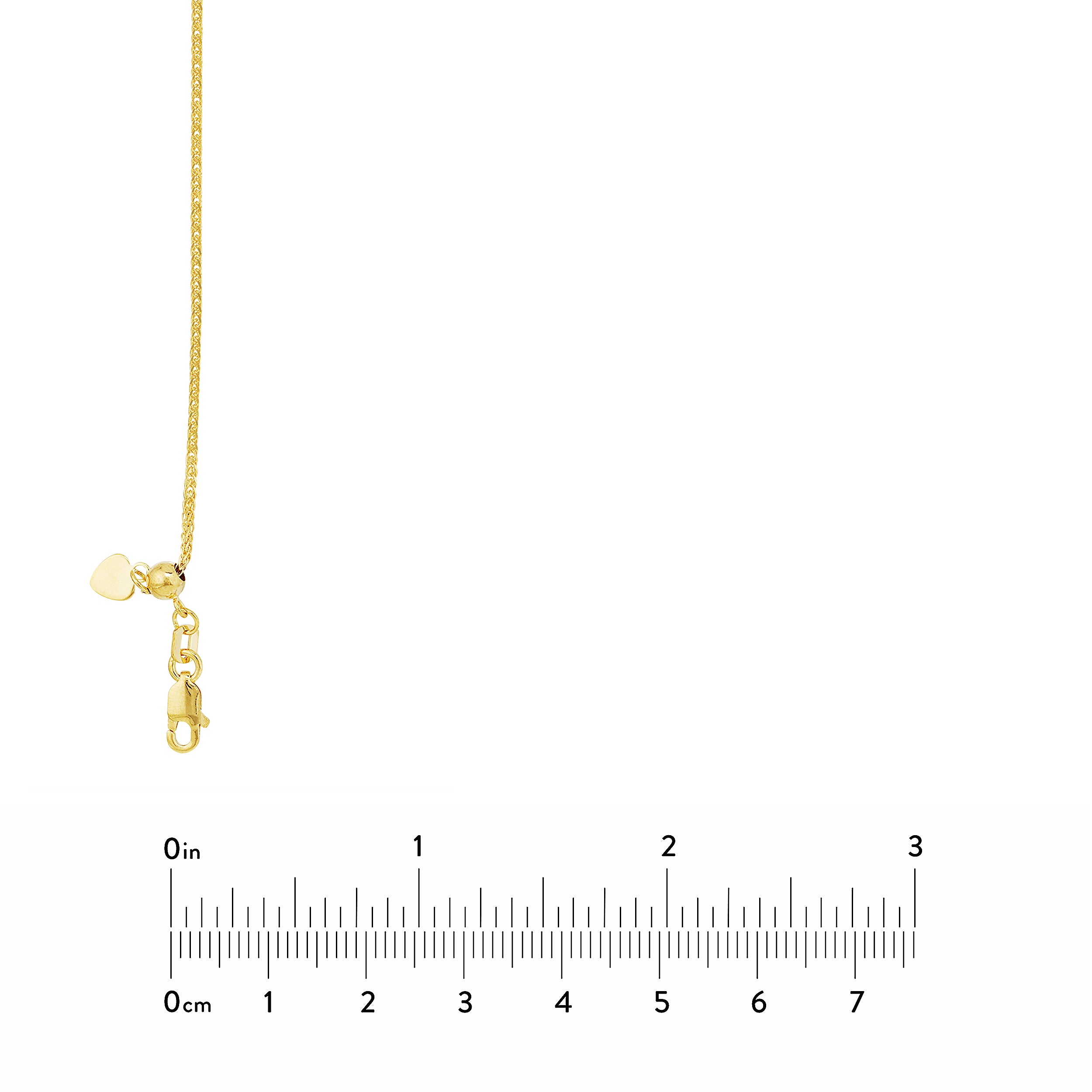 22" 1.25MM ADJUSTABLE SQUARE WHEAT CHAIN NECKLACE | 10K YELLOW GOLD | MF020533-10Y - Brownlee Jewelers