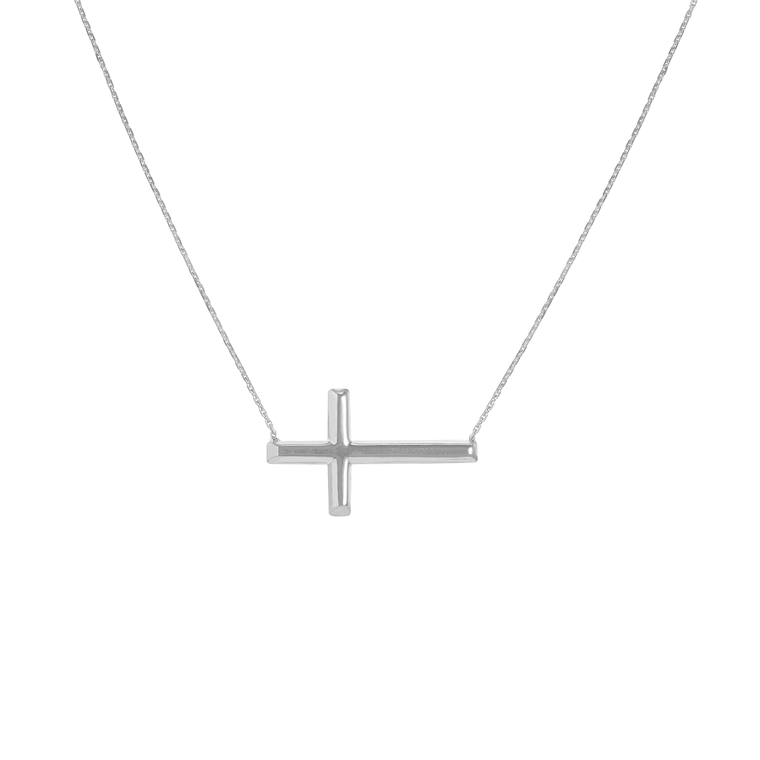 18" ADJUSTABLE CROSS NECKLACE | STERLING SILVER | MF020551-92B - Brownlee Jewelers