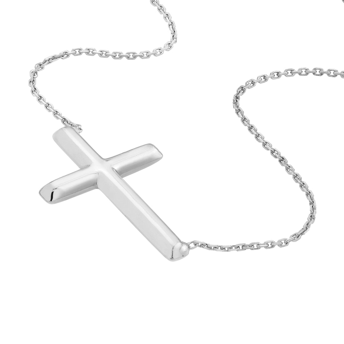 18" ADJUSTABLE CROSS NECKLACE | STERLING SILVER | MF020551-92B - Brownlee Jewelers