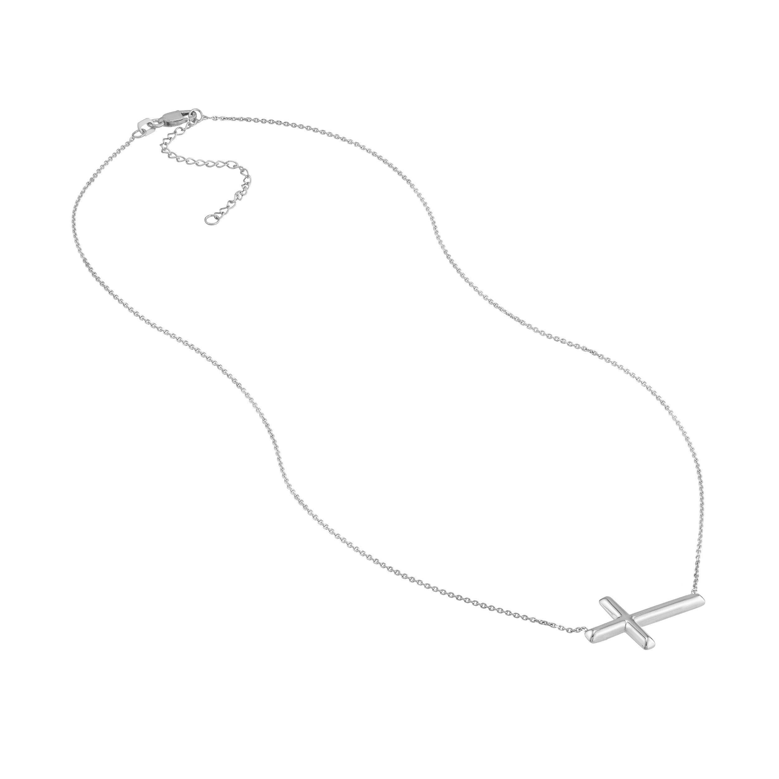 18" ADJUSTABLE CROSS NECKLACE | STERLING SILVER | MF020551-92B - Brownlee Jewelers