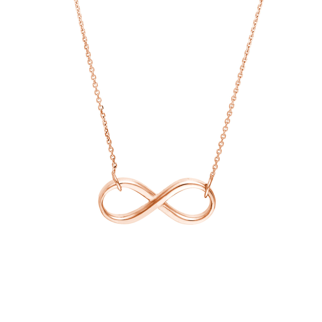 18" INFINITY NECKLACE | 14K ROSE GOLD | MF021165-14K - Brownlee Jewelers