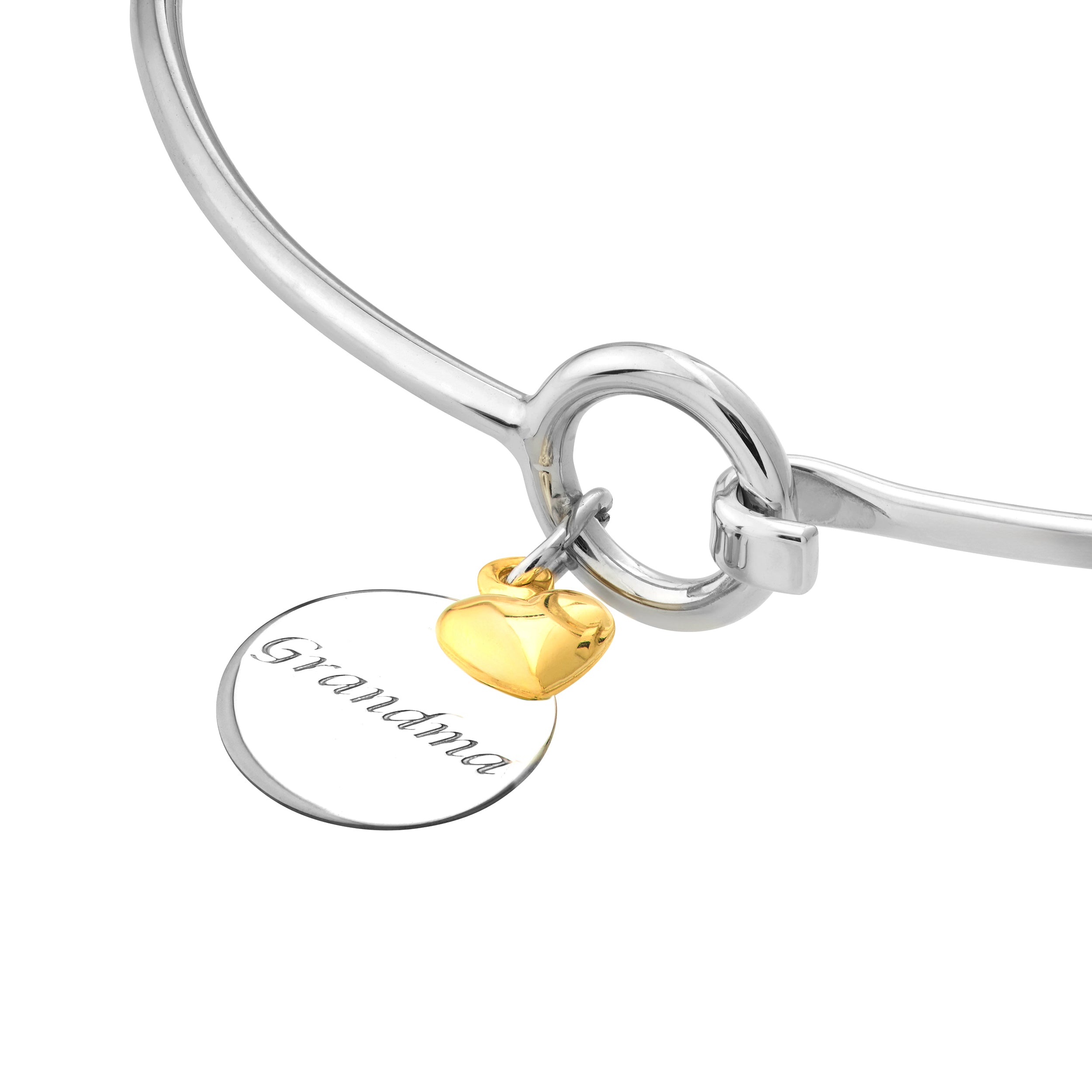 HEART GRANDMA DISC BANGLE | STERLING SILVER | MF021704-14SS - Brownlee Jewelers