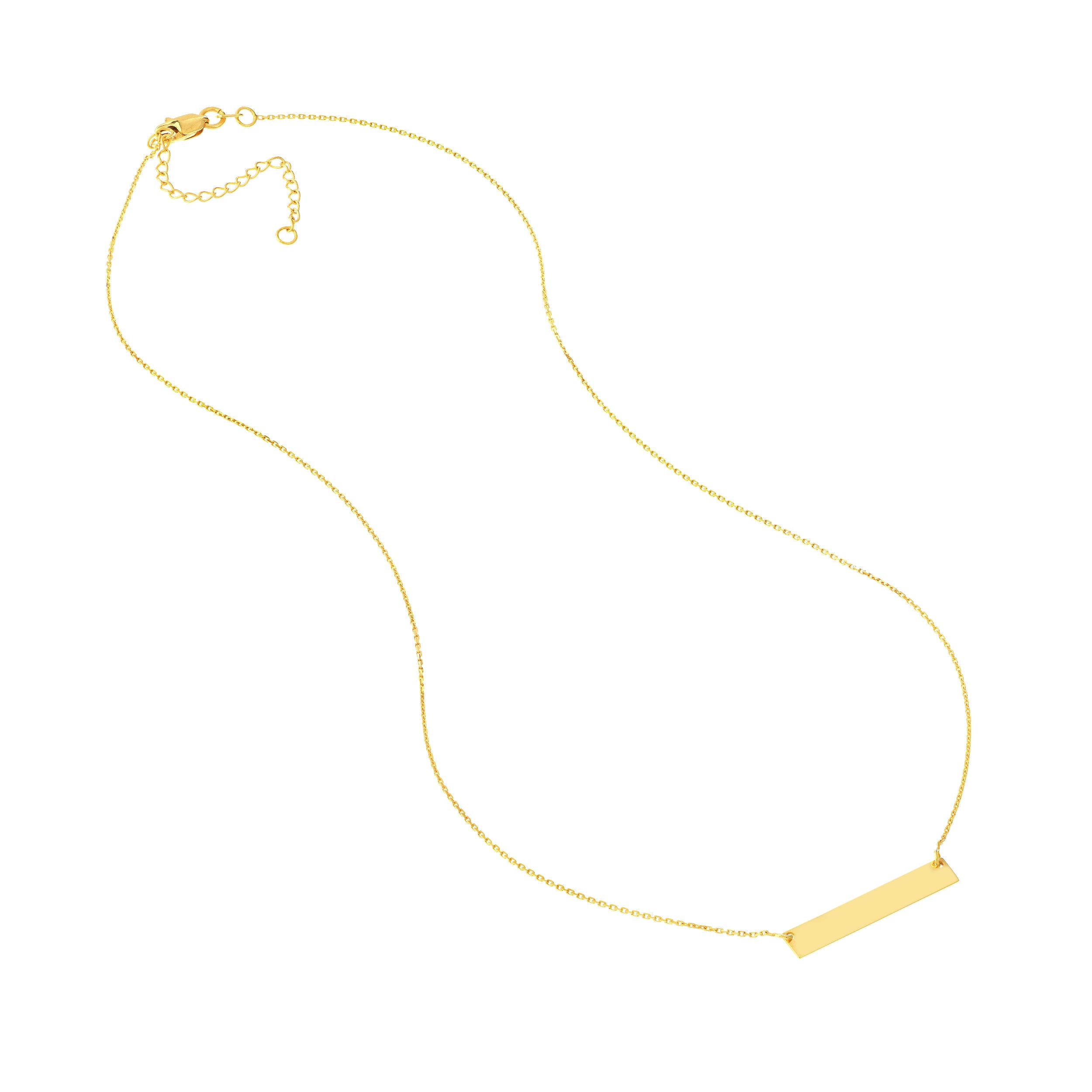 18" ADJUSTABLE MINI BAR NECKLACE | 14K YELLOW GOLD | MF023688-14Y - Brownlee Jewelers