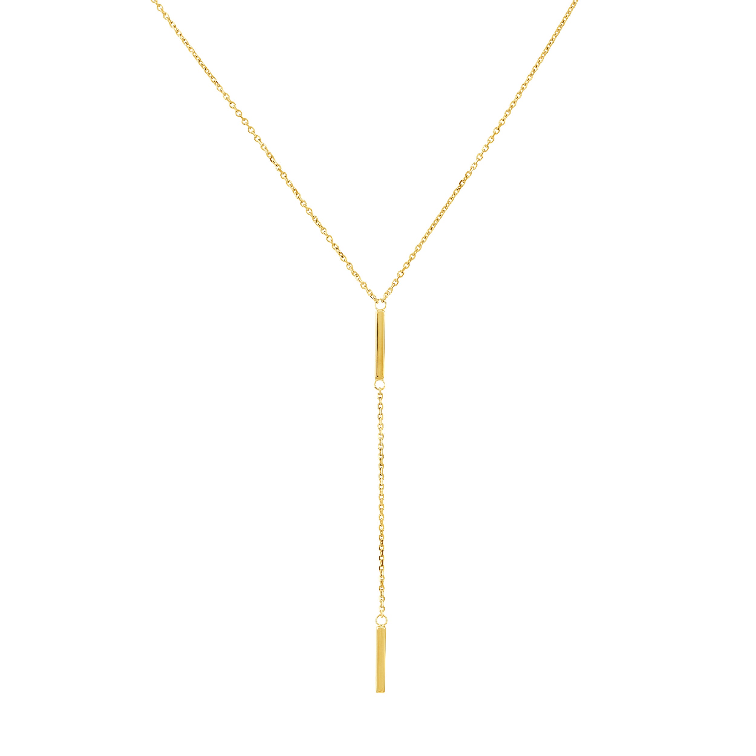 ADJUSTABLE DOUBLE BAR PENDANT NECKLACE | 14K YELLOW GOLD | MF024029-14Y - Brownlee Jewelers