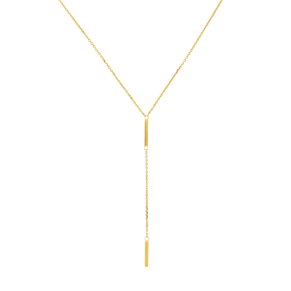 ADJUSTABLE DOUBLE BAR PENDANT NECKLACE | 14K YELLOW GOLD | MF024029-14Y - Brownlee Jewelers