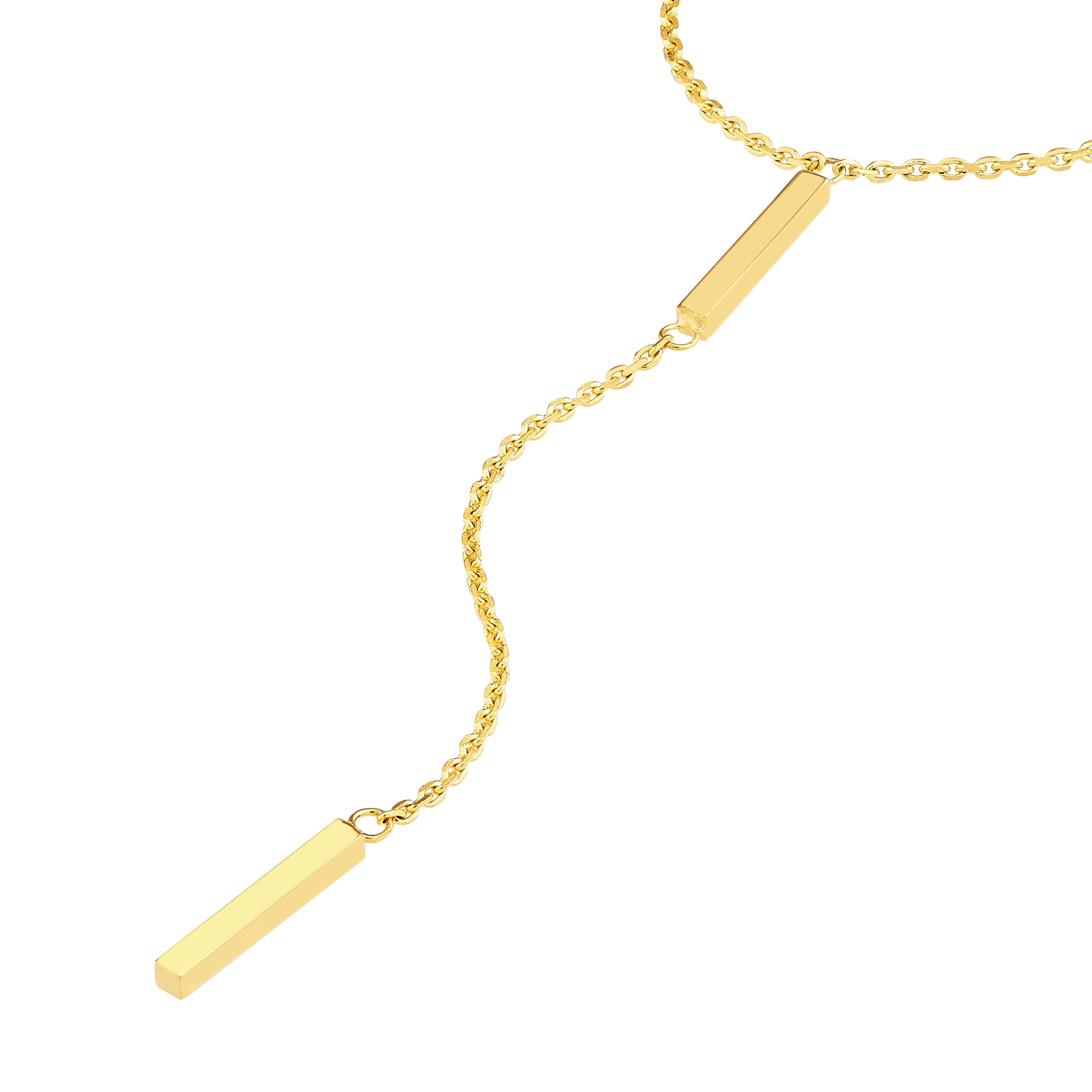 ADJUSTABLE DOUBLE BAR PENDANT NECKLACE | 14K YELLOW GOLD | MF024029-14Y - Brownlee Jewelers