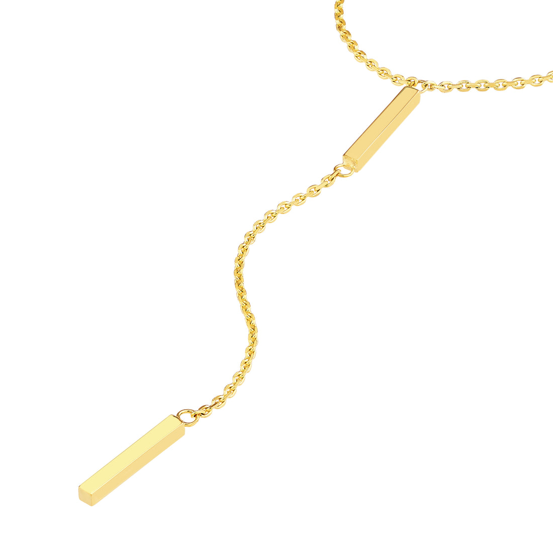 ADJUSTABLE DOUBLE BAR PENDANT NECKLACE | 14K YELLOW GOLD | MF024029-14Y - Brownlee Jewelers