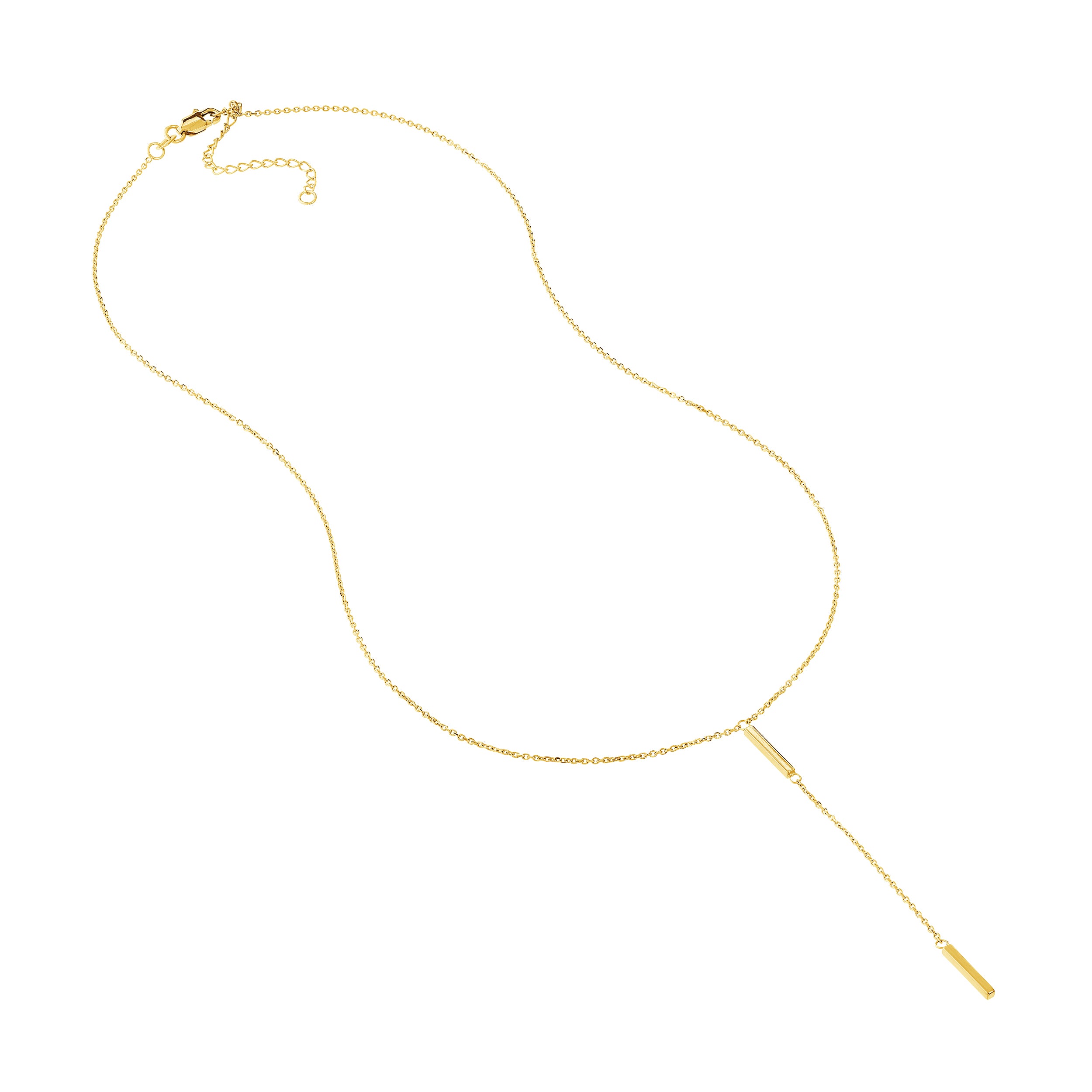 ADJUSTABLE DOUBLE BAR PENDANT NECKLACE | 14K YELLOW GOLD | MF024029-14Y - Brownlee Jewelers