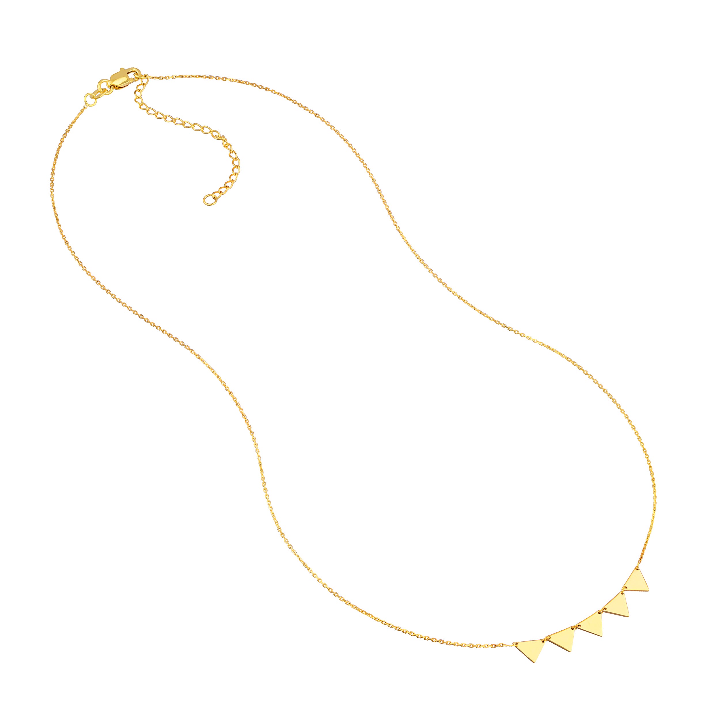 18" ADJUSTABLE TRIANGLE NECKLACE | 14K YELLOW GOLD | MF024894-14Y - Brownlee Jewelers