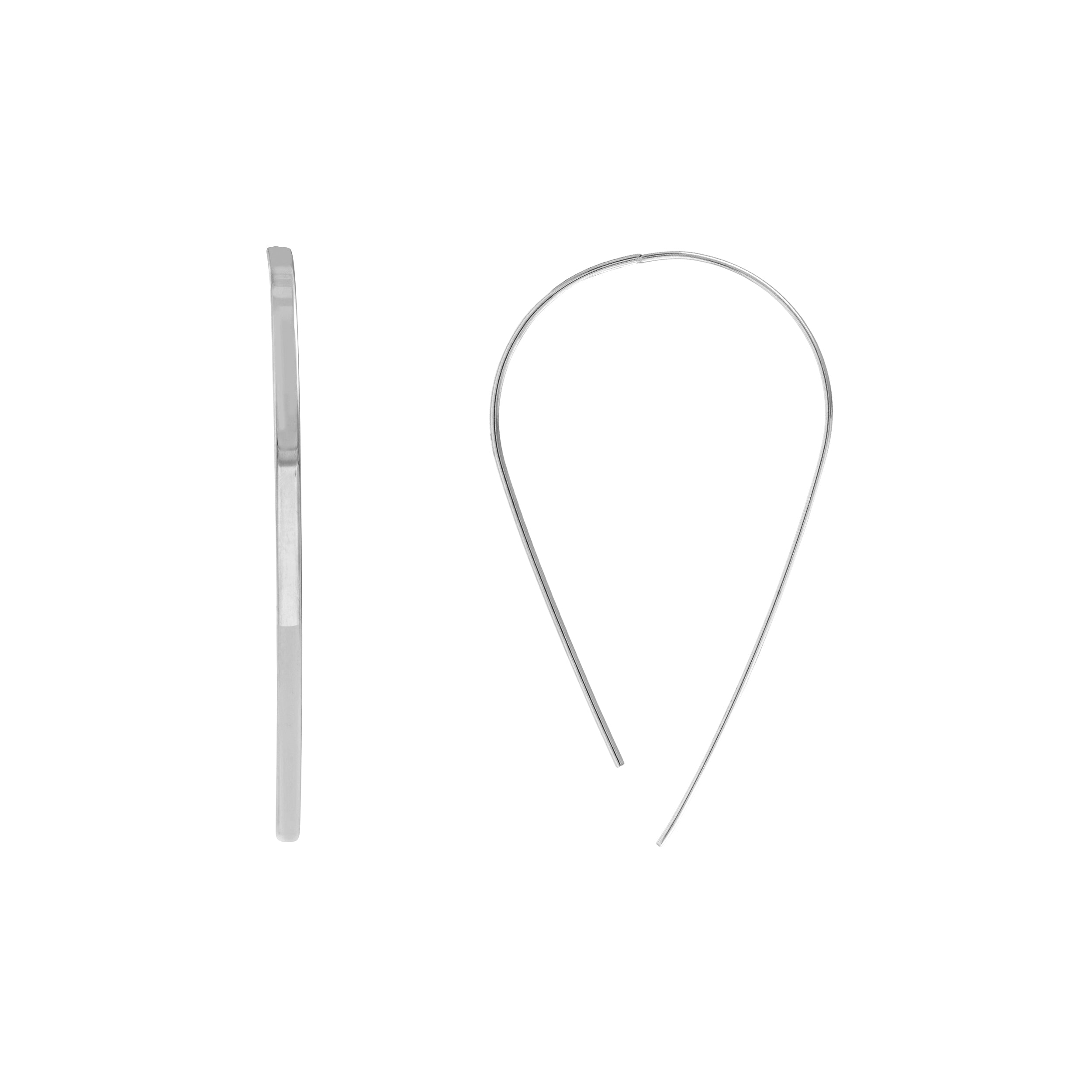 FLAT ROUND DROP DROP EARRINGS | 14K WHITE GOLD | MF024944-14B - Brownlee Jewelers