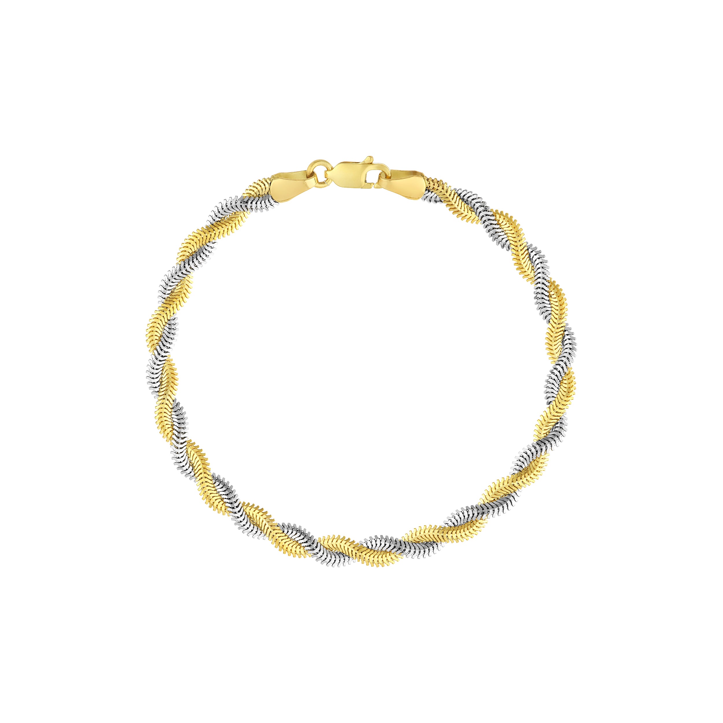 7.25" 2.6MM SNAKE CHAIN BRACELET | 14K TWO-TONE GOLD | MF024978-14YB - Brownlee Jewelers