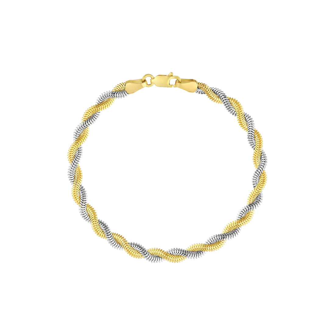 7.25" 2.6MM SNAKE CHAIN BRACELET | 14K TWO-TONE GOLD | MF024978-14YB - Brownlee Jewelers