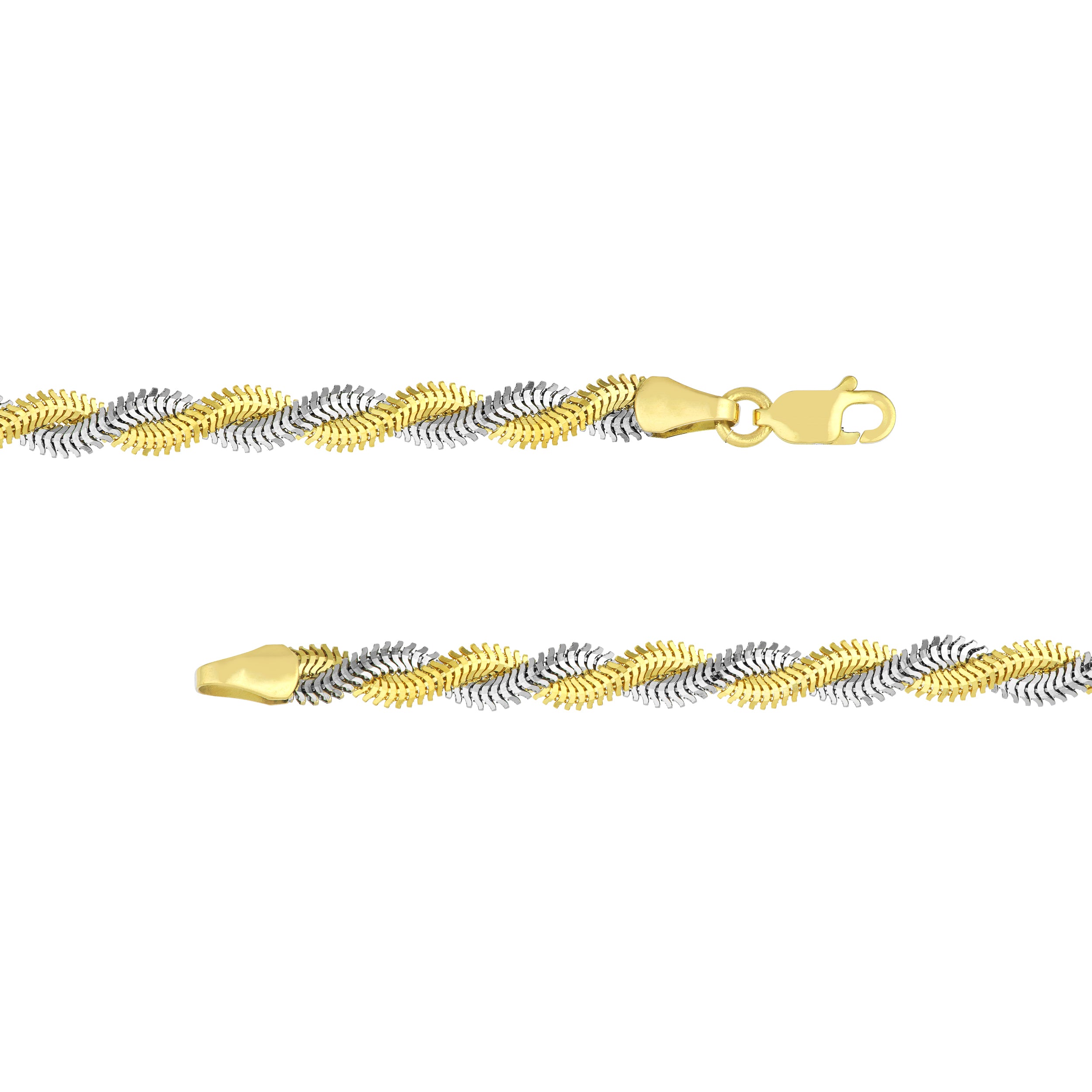 7.25" 2.6MM SNAKE CHAIN BRACELET | 14K TWO-TONE GOLD | MF024978-14YB - Brownlee Jewelers