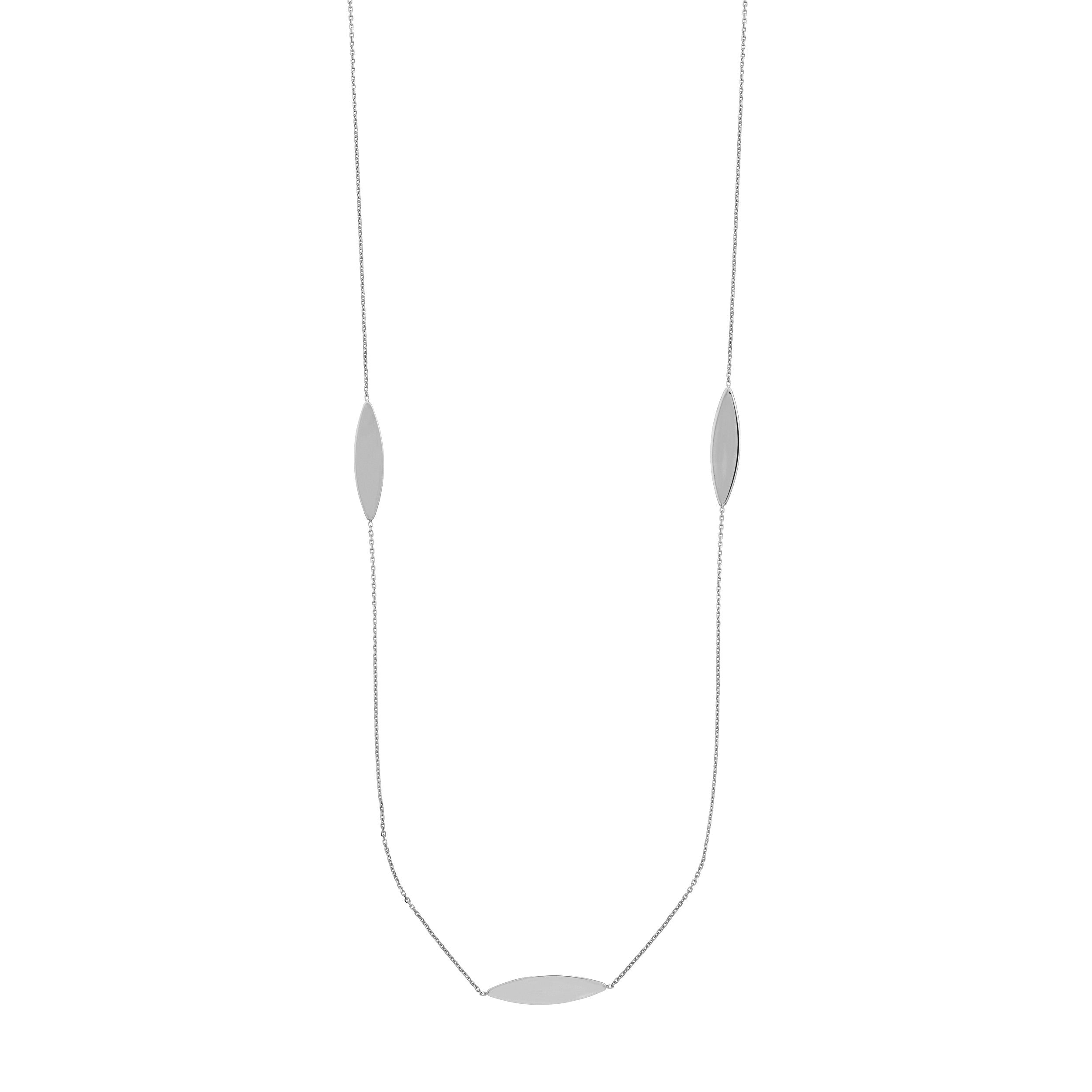 36" MARQUISE STATION NECKLACE | STERLING SILVER | MF025216-92B - Brownlee Jewelers