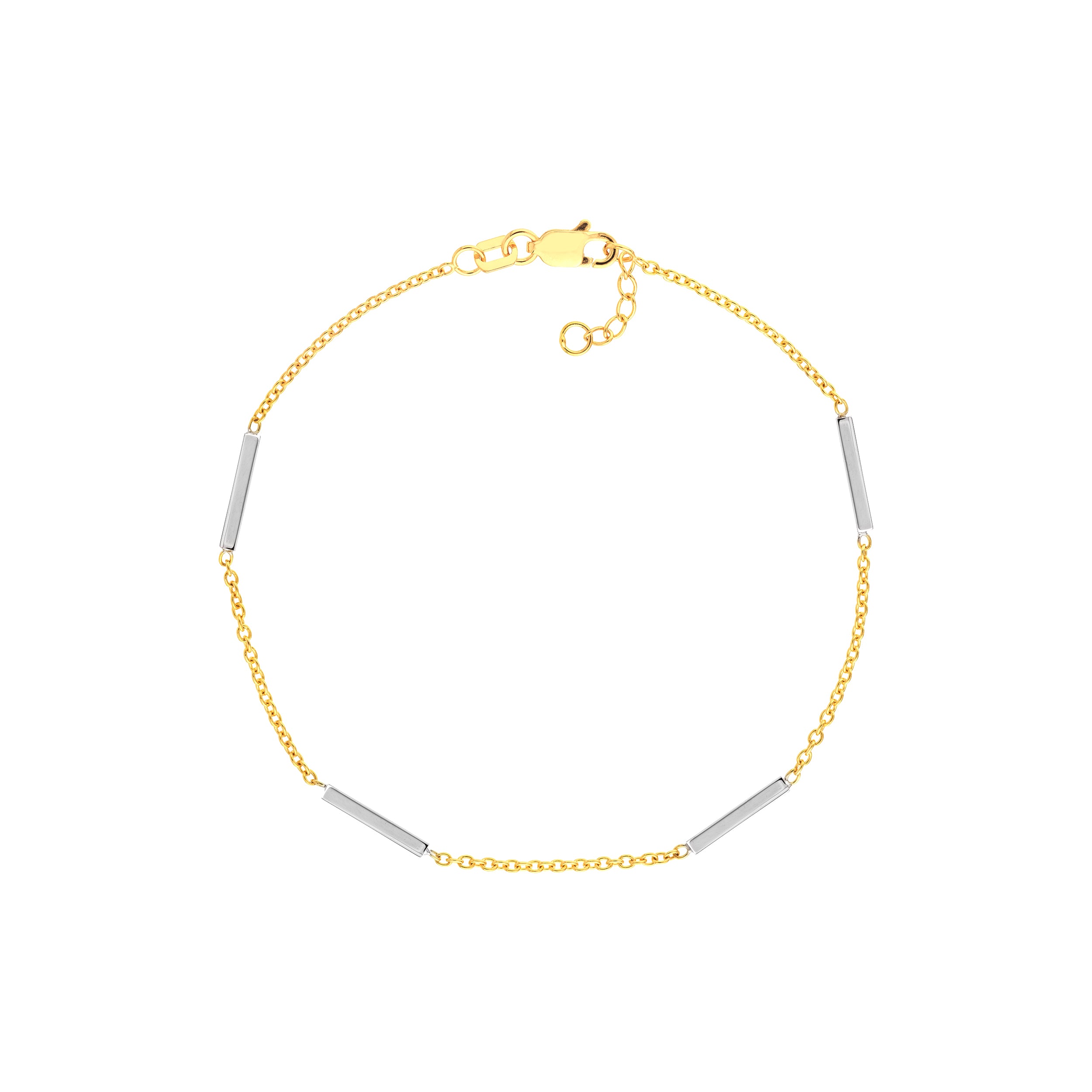 7.5" BAR BRACELET | 14K TWO-TONE GOLD | MF025367-14YB - Brownlee Jewelers