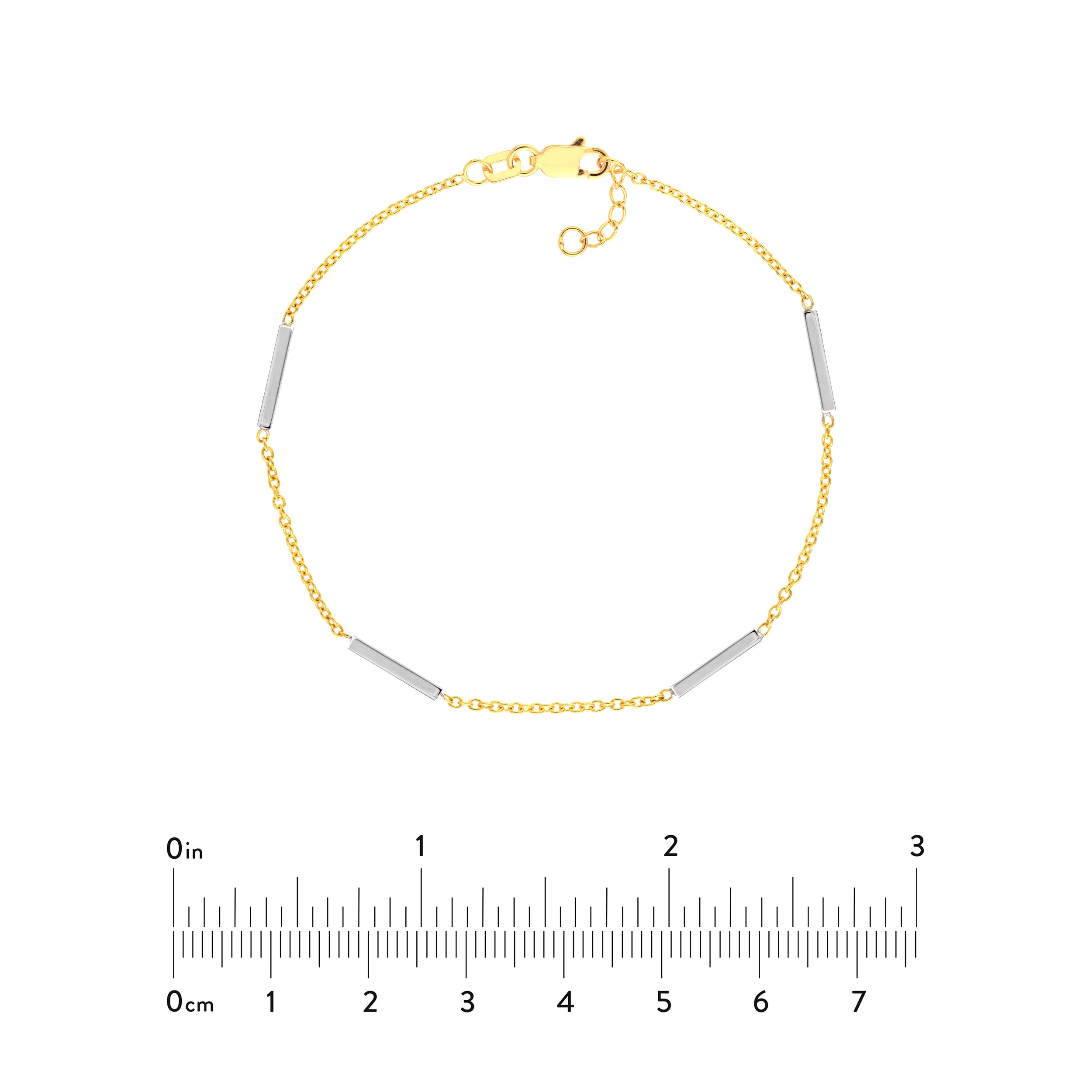 7.5" BAR BRACELET | 14K TWO-TONE GOLD | MF025367-14YB - Brownlee Jewelers