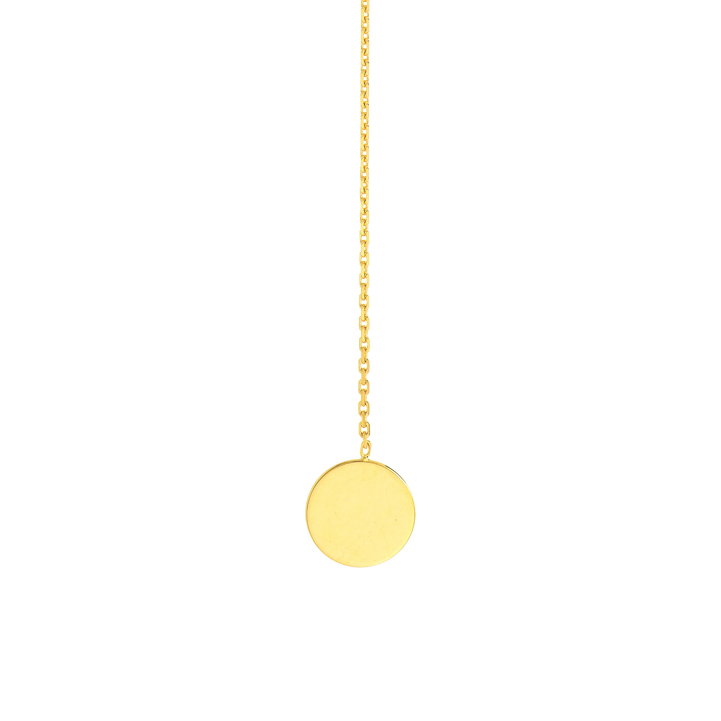 18" CIRCLE DISC PENDANT NECKLACE | 14K YELLOW GOLD | MF026517-14Y - Brownlee Jewelers