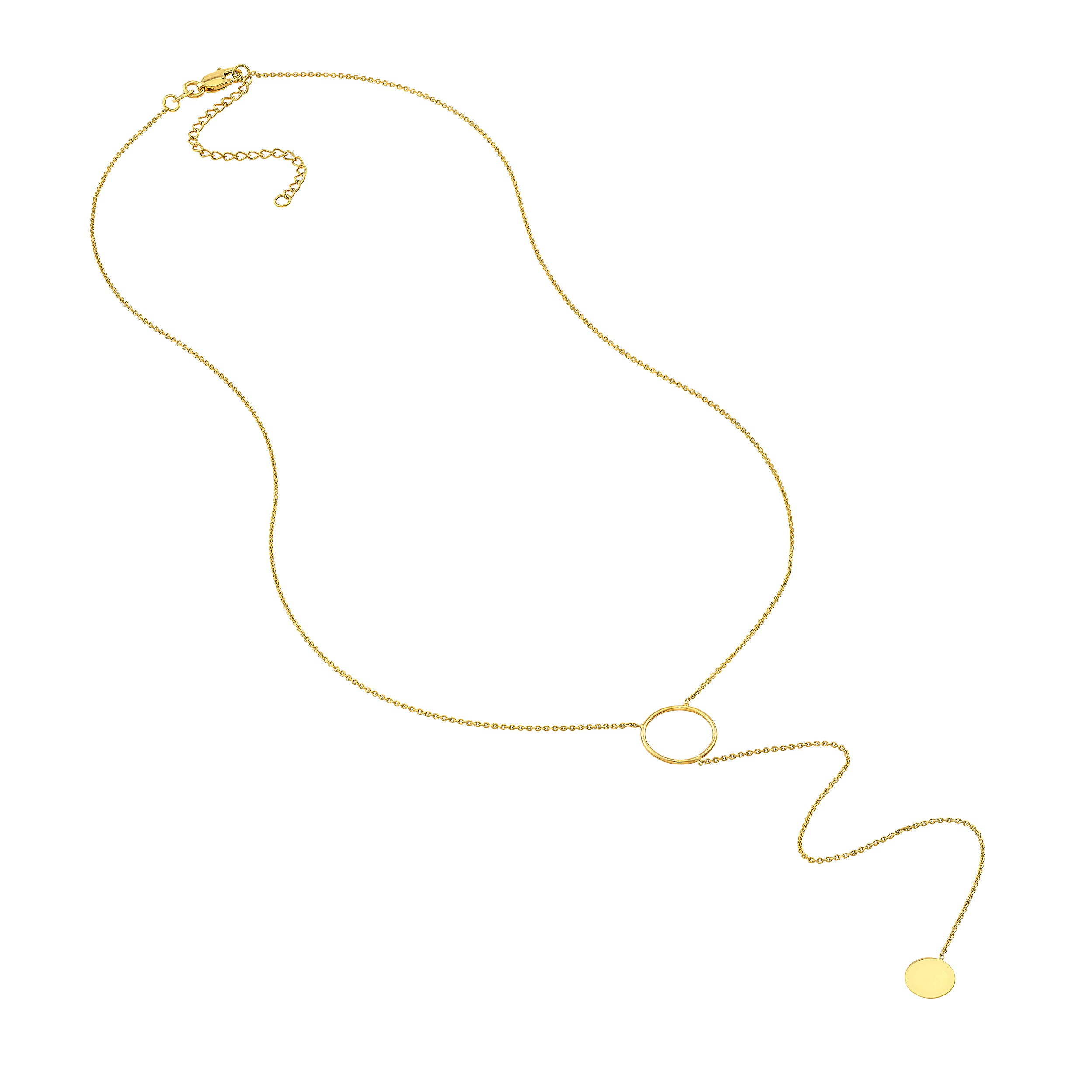 18" CIRCLE DISC PENDANT NECKLACE | 14K YELLOW GOLD | MF026517-14Y - Brownlee Jewelers