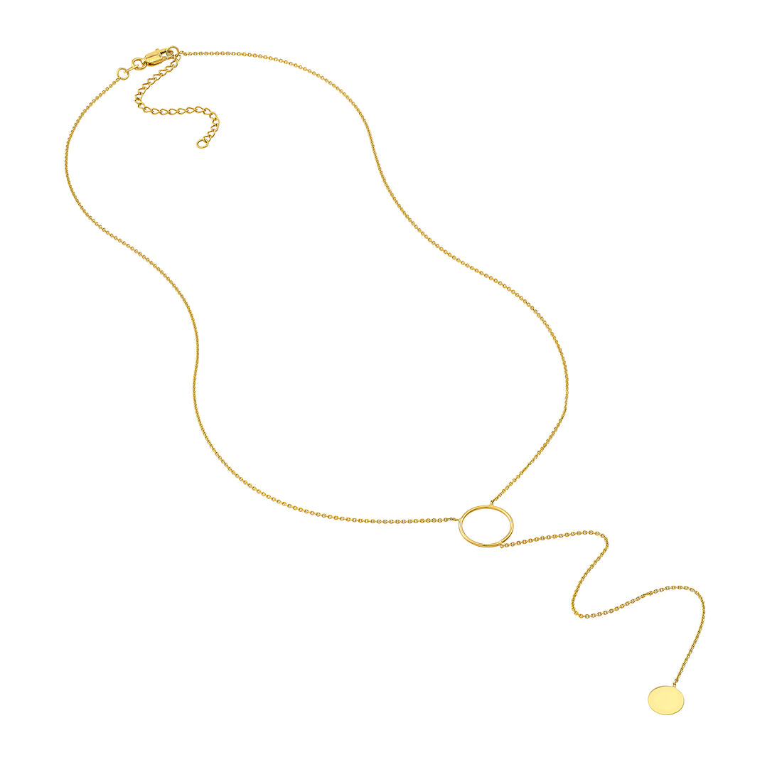 18" CIRCLE DISC PENDANT NECKLACE | 14K YELLOW GOLD | MF026517-14Y - Brownlee Jewelers