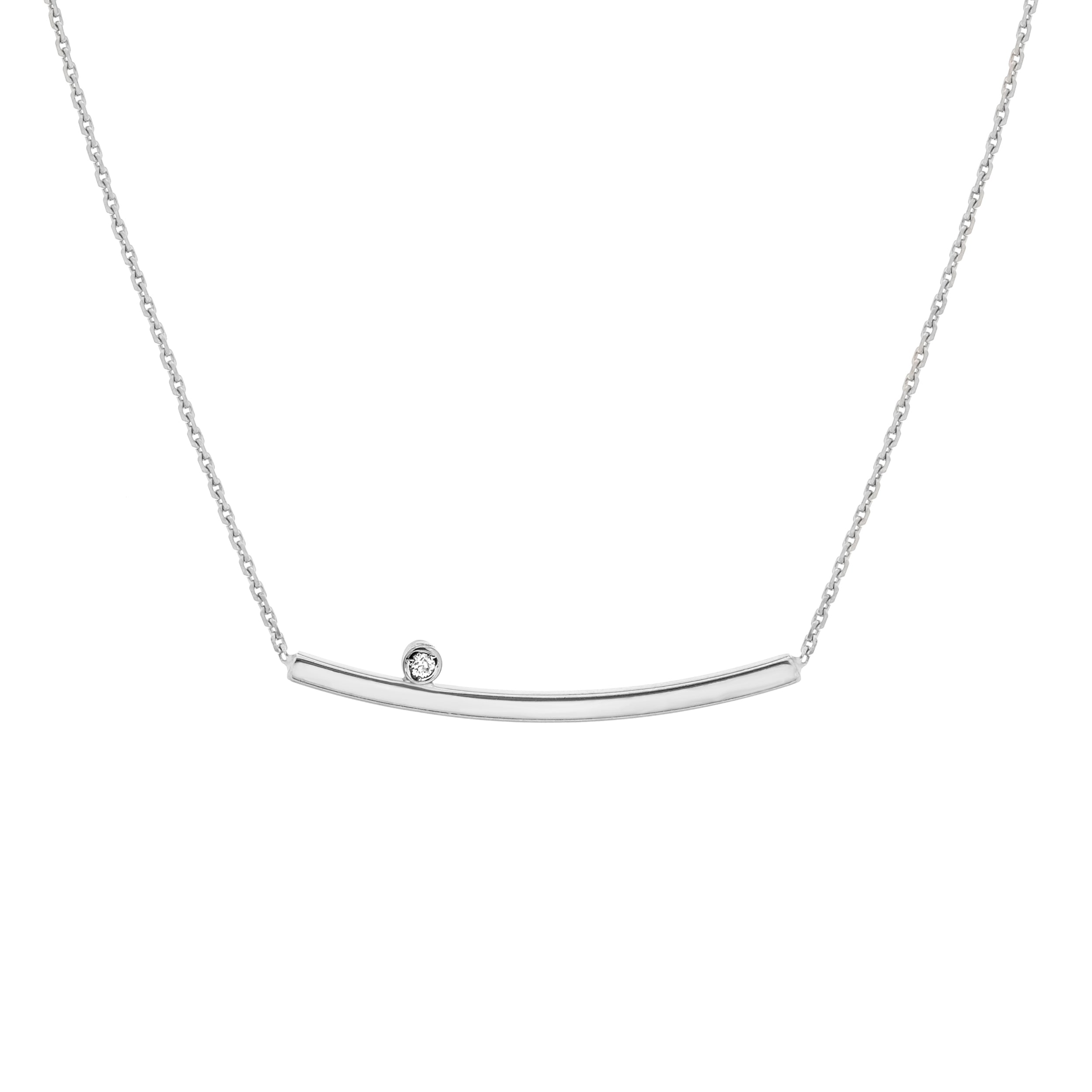 ADJUSTABLE BAR NECKLACE | 14K WHITE GOLD | MF027136-14B - Brownlee Jewelers